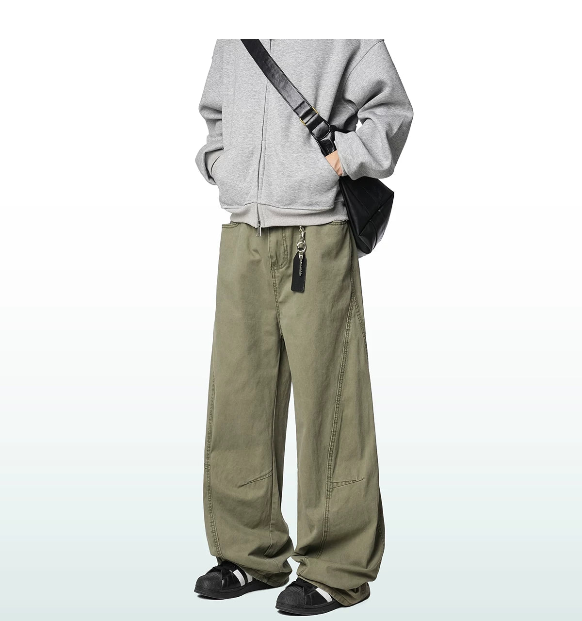 Sage Drift Wide Cargo Trousers