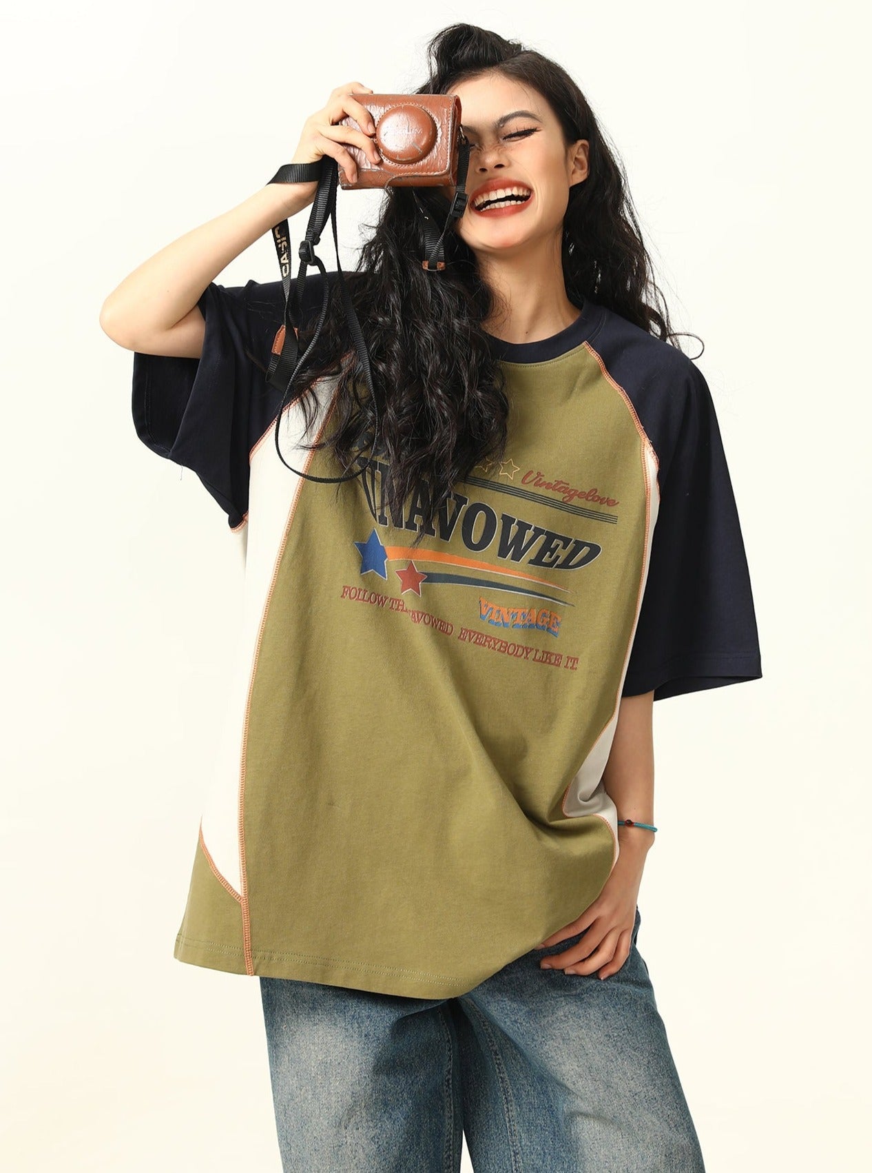 Camiseta Raglan de gran tamaño sin tener