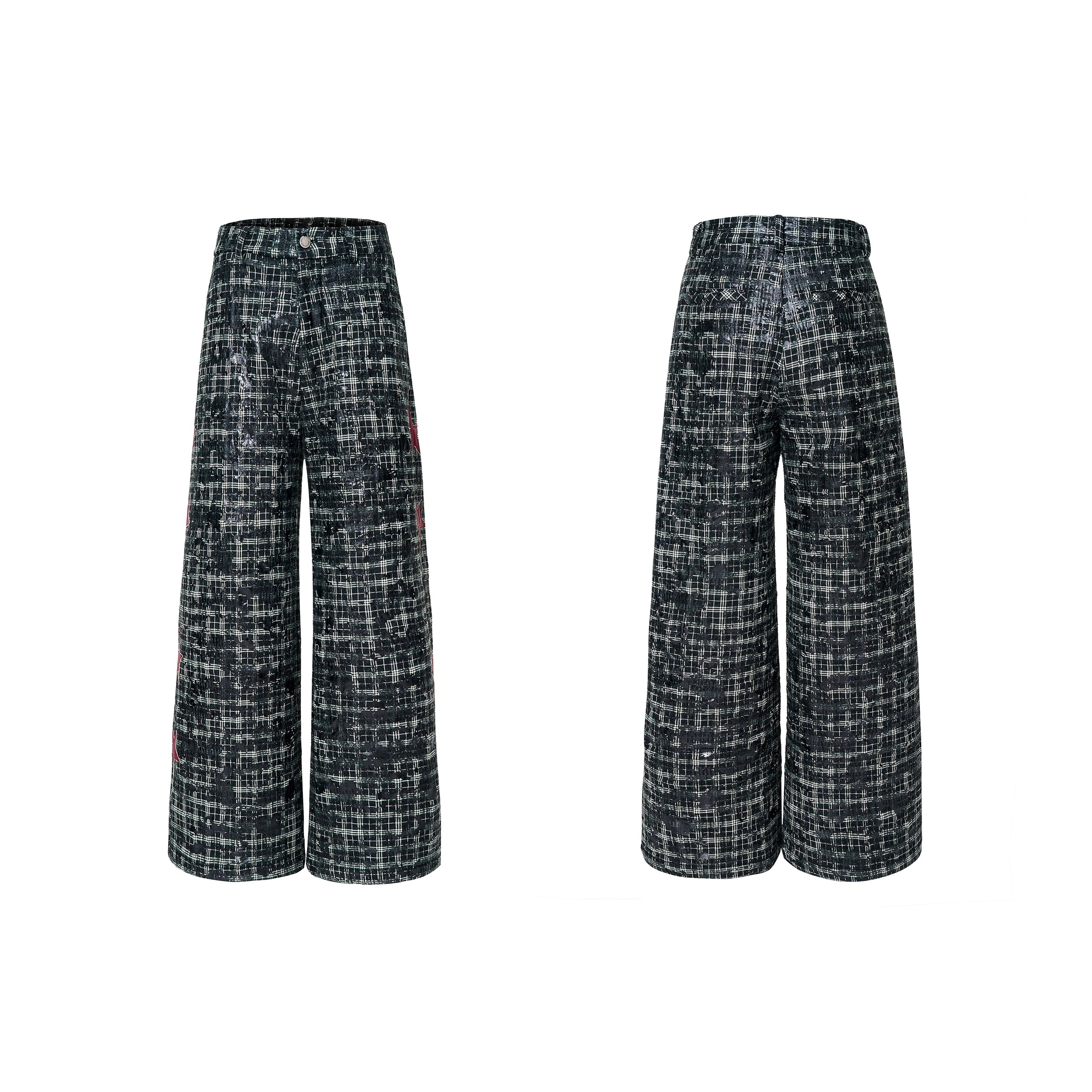 Plaid Star Button Up Blazer and Pants Setup