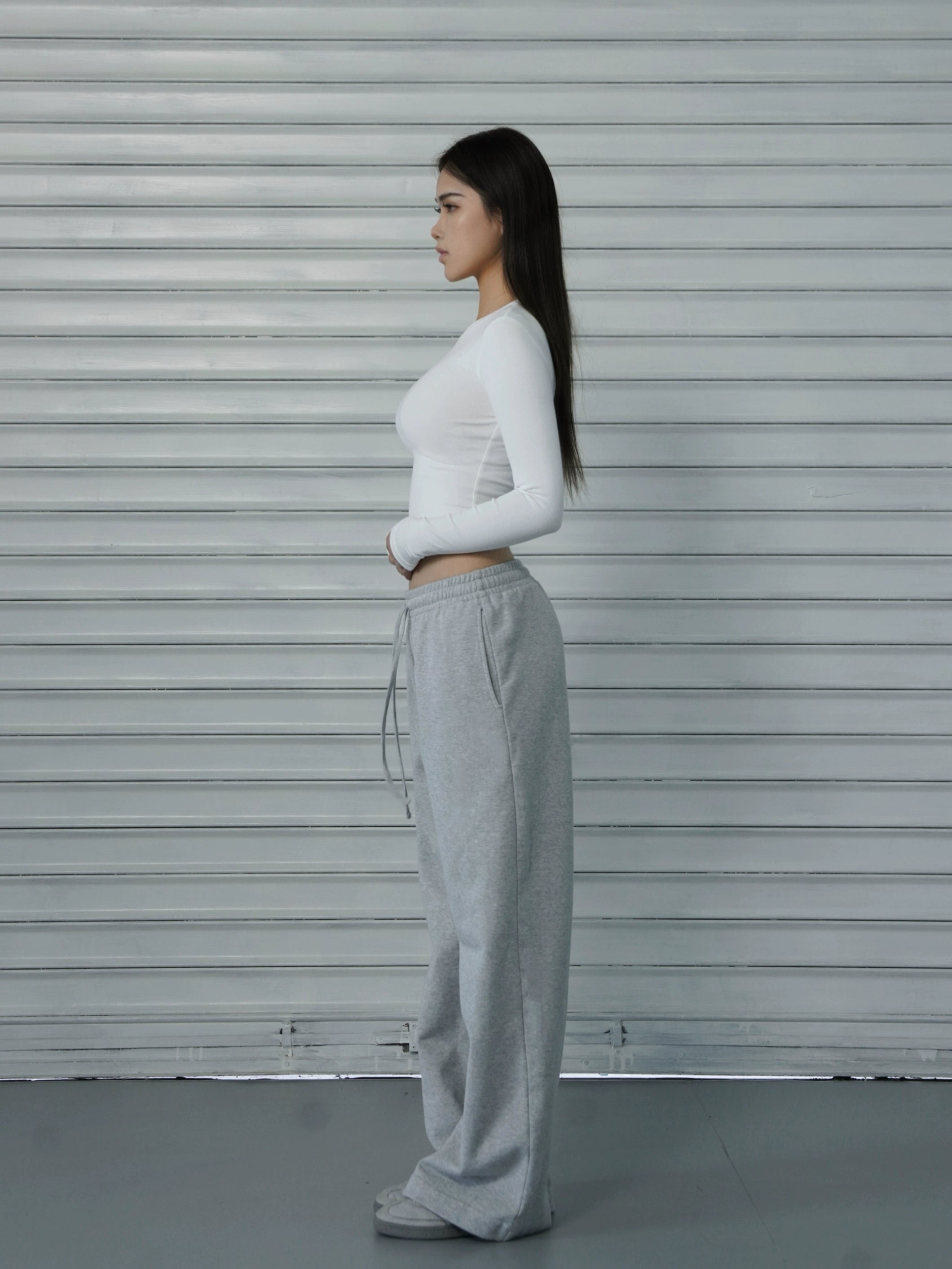 Pantalon sportif à pattes droites en ligne lâche