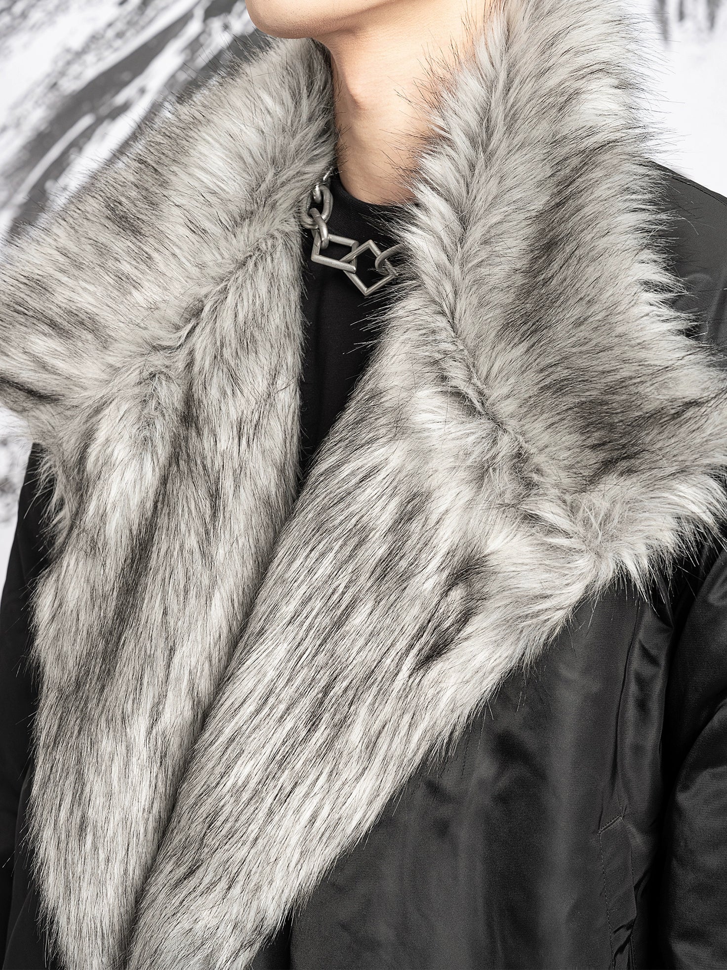 Oversized Puffer Jacket with Faux Fur Collar