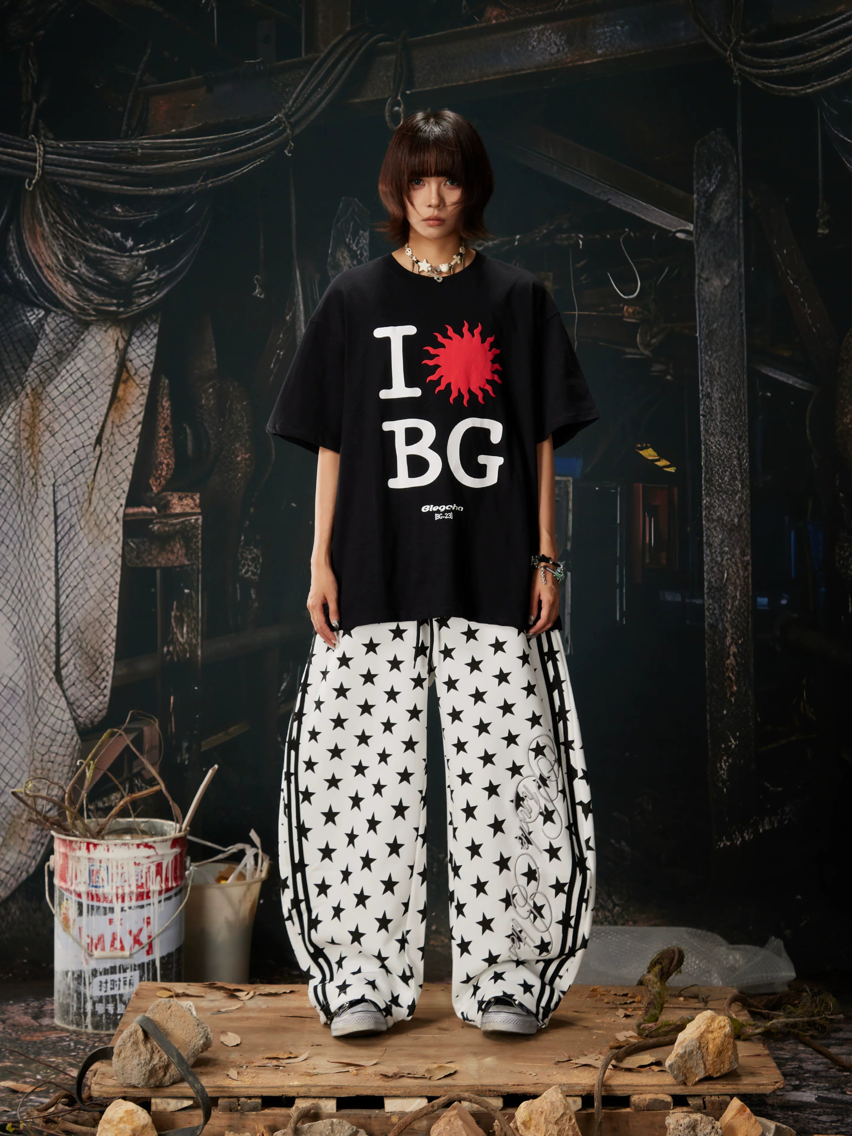 Starlite Riot Wide‑Leg Track Pants