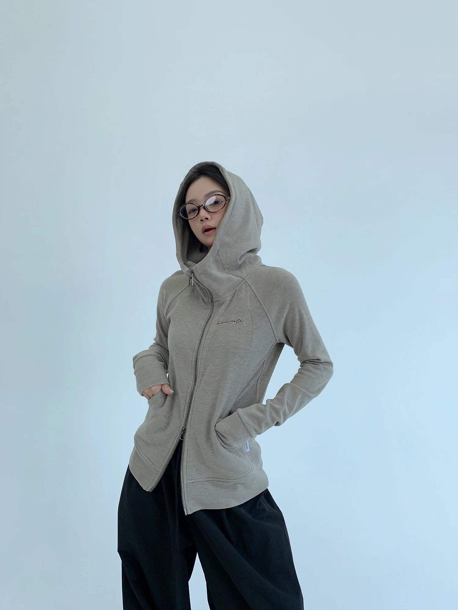 Mushroom Script Zip Hoodie