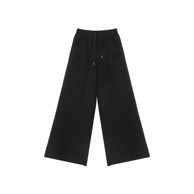 Shoulder-Padded Hoodie Jacket with Straight-Leg Pants Two-Piece Set