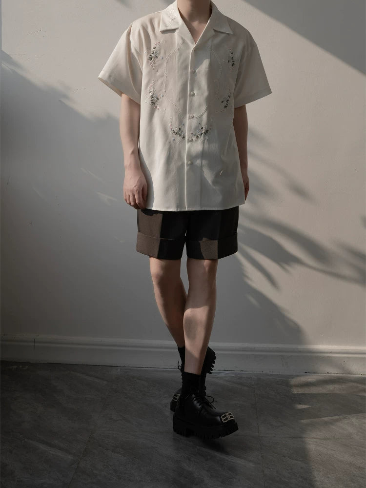 Sunlit Cameo Embroidered Camp Shirt