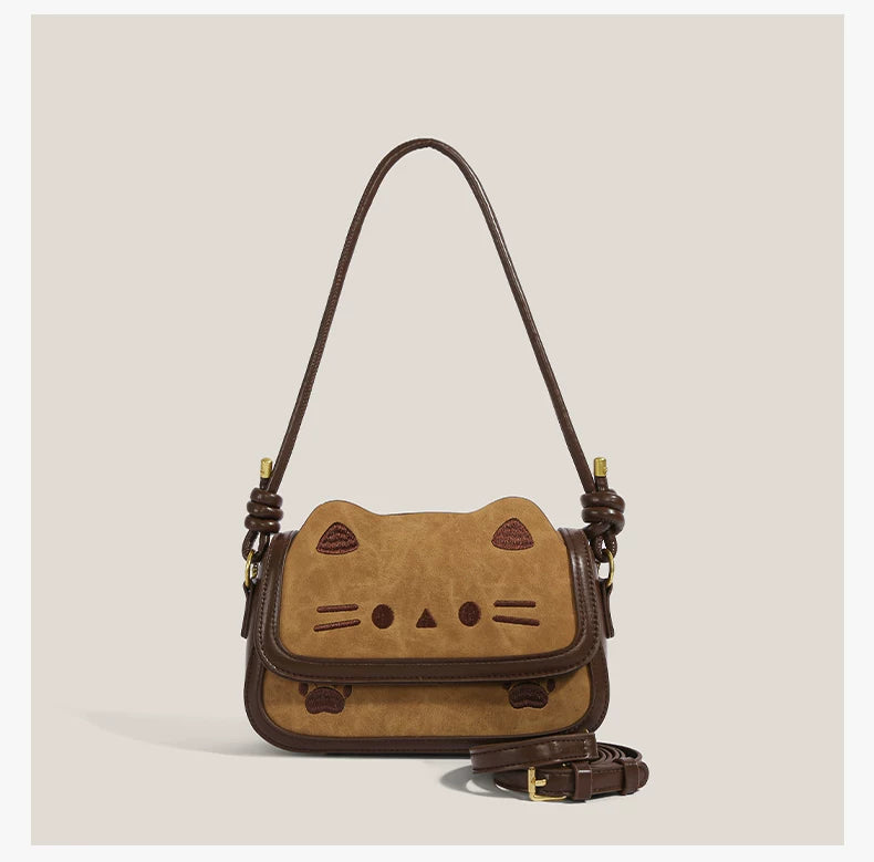 Cinnamon Kitty Charm Shoulder Bag