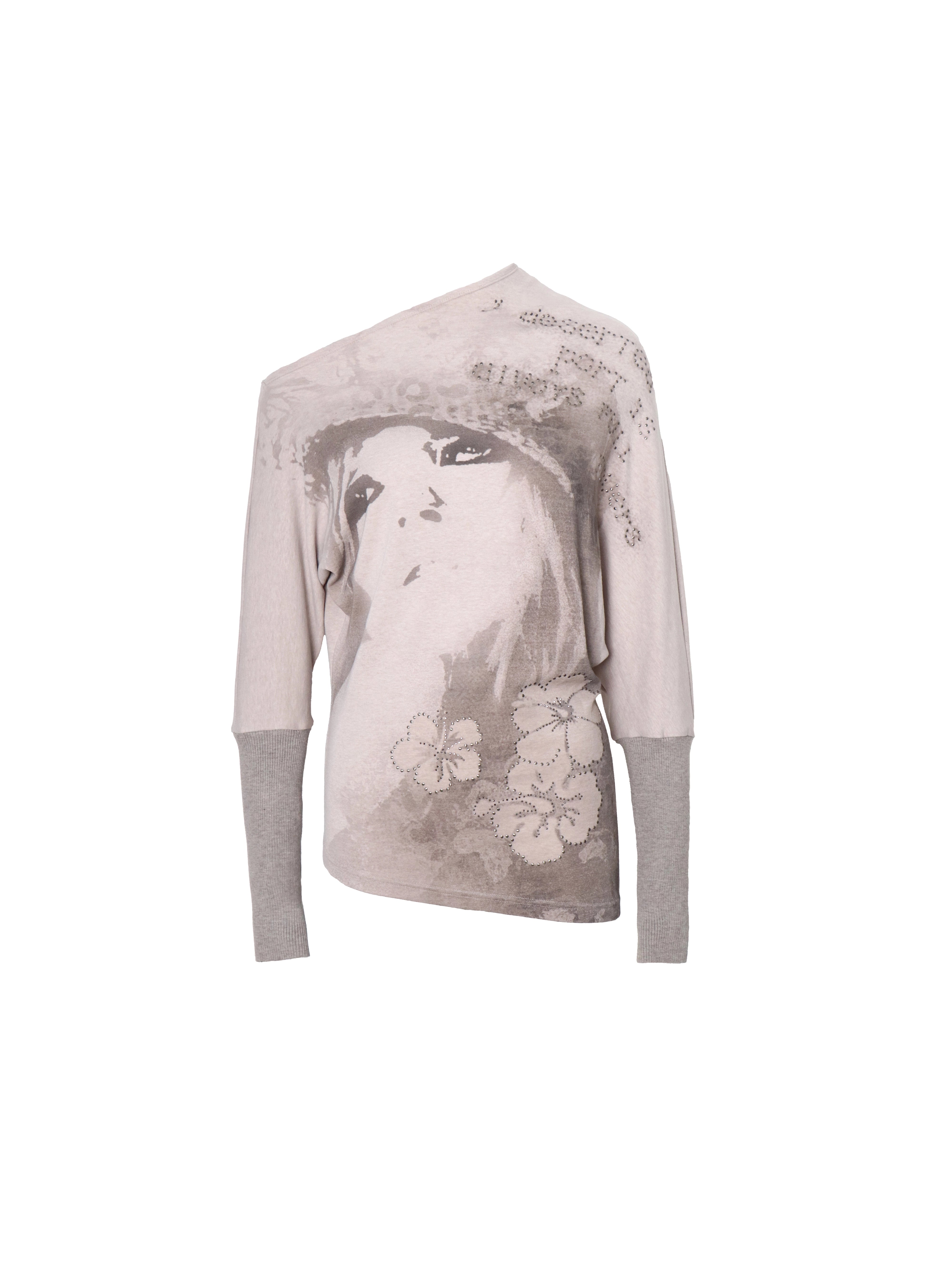 Muse Graffiti Off‑Shoulder Knit Tunic