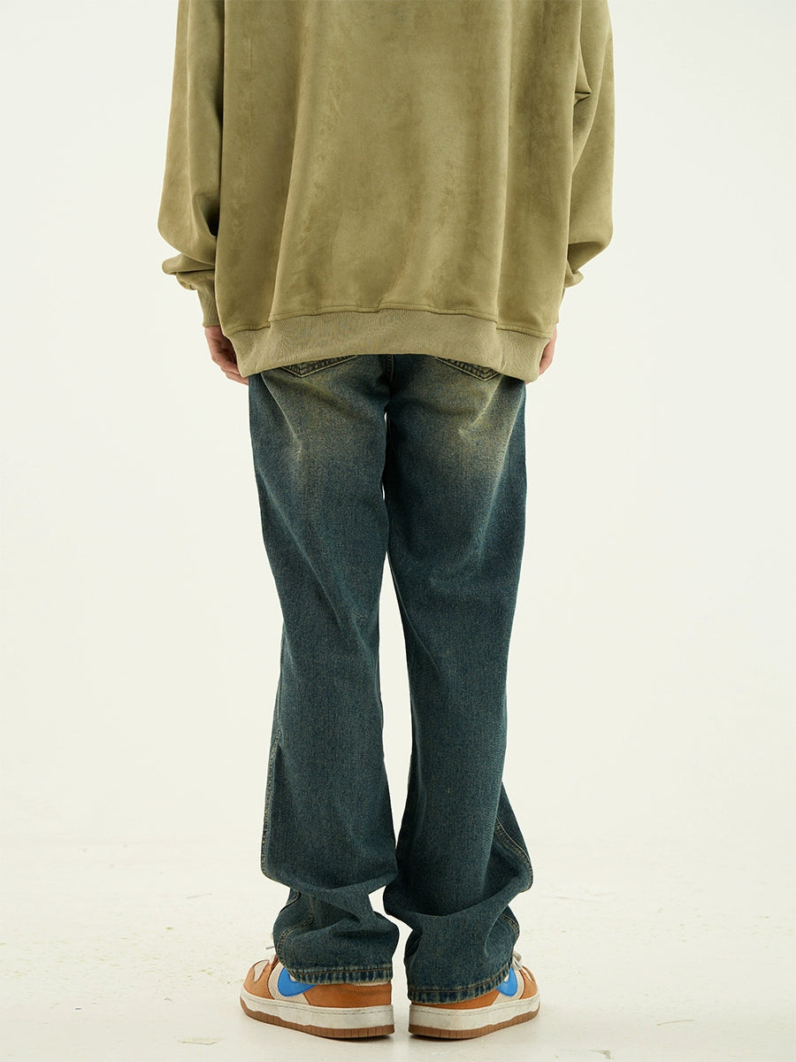 Loose Fit Washed Denim Jeans