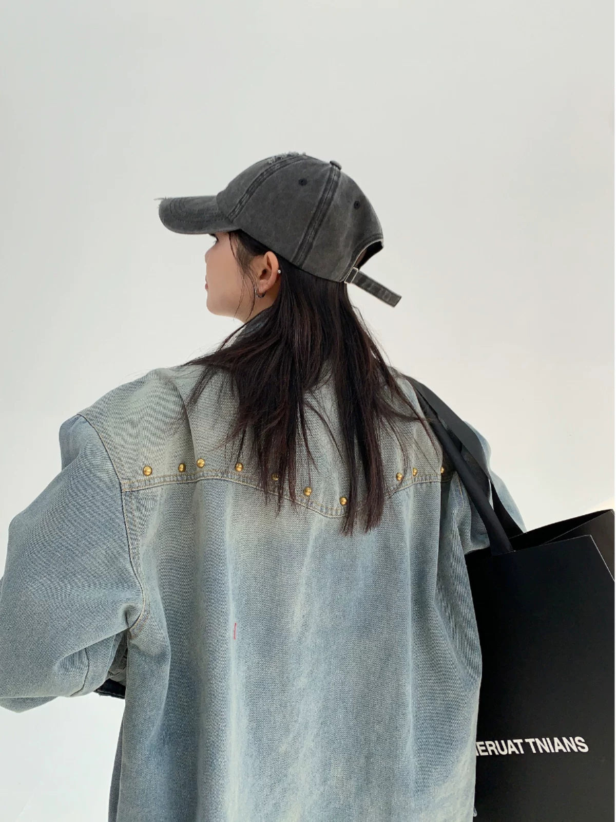 Galaxy Rivet Oversize Denim Shirt