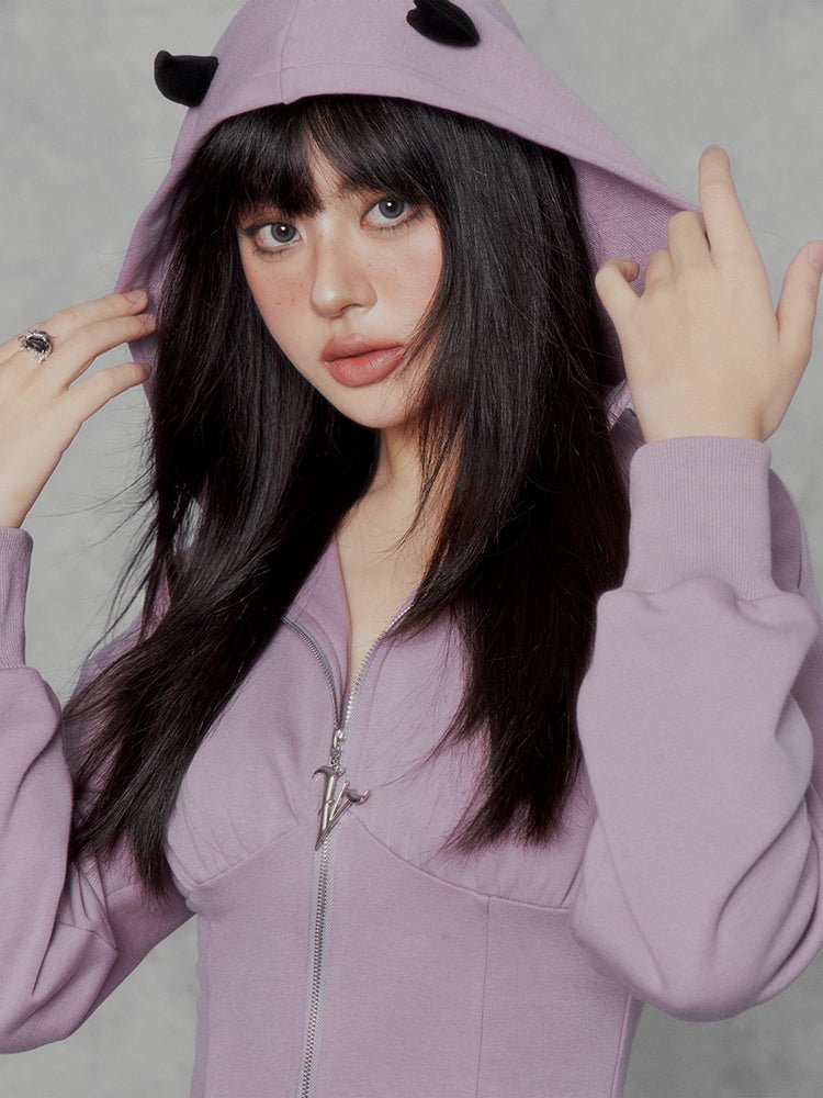 Vestido de sudadera con capucha del ala de diablo