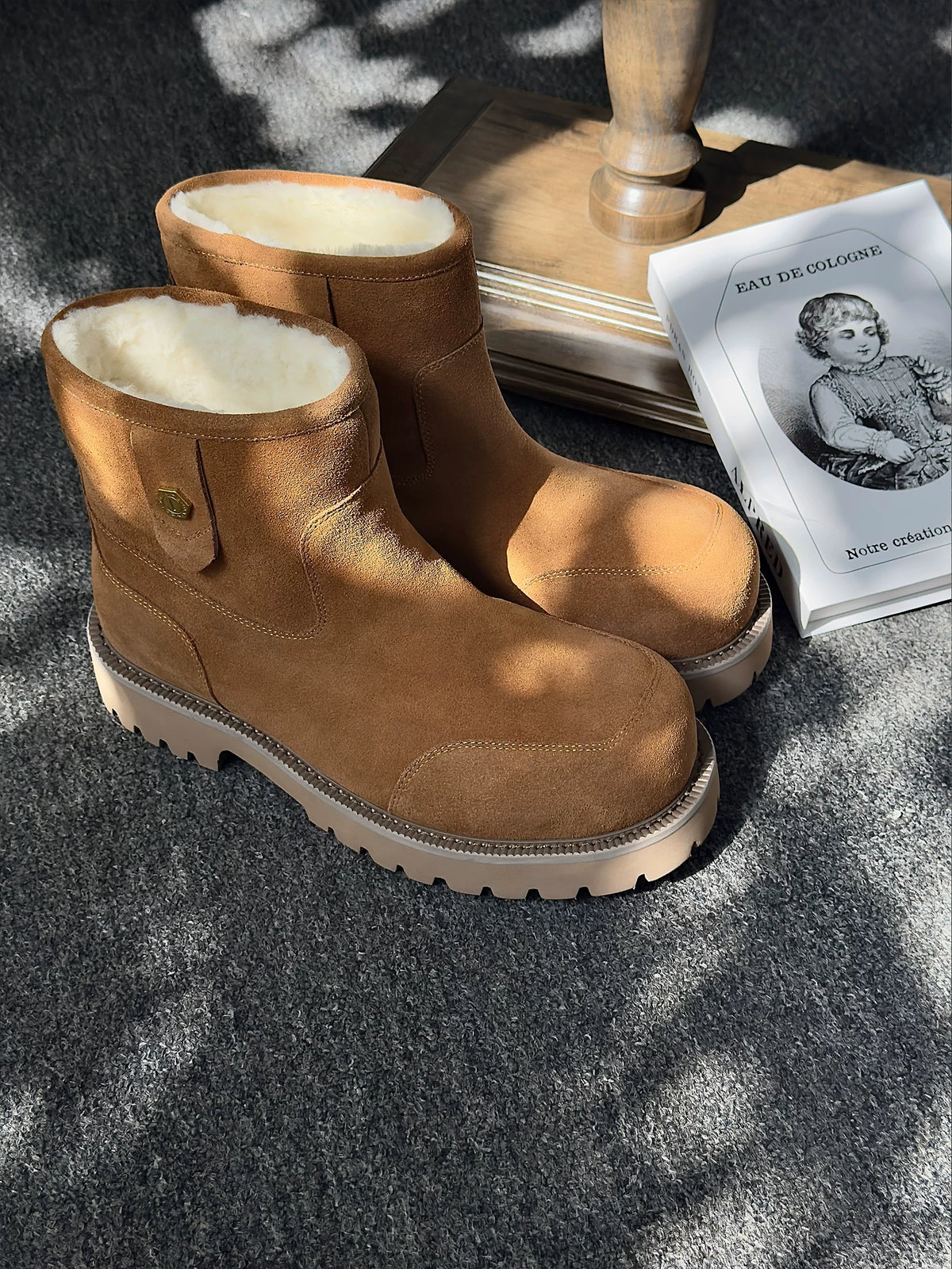 Tundra Shearling Suede Ankle Boots