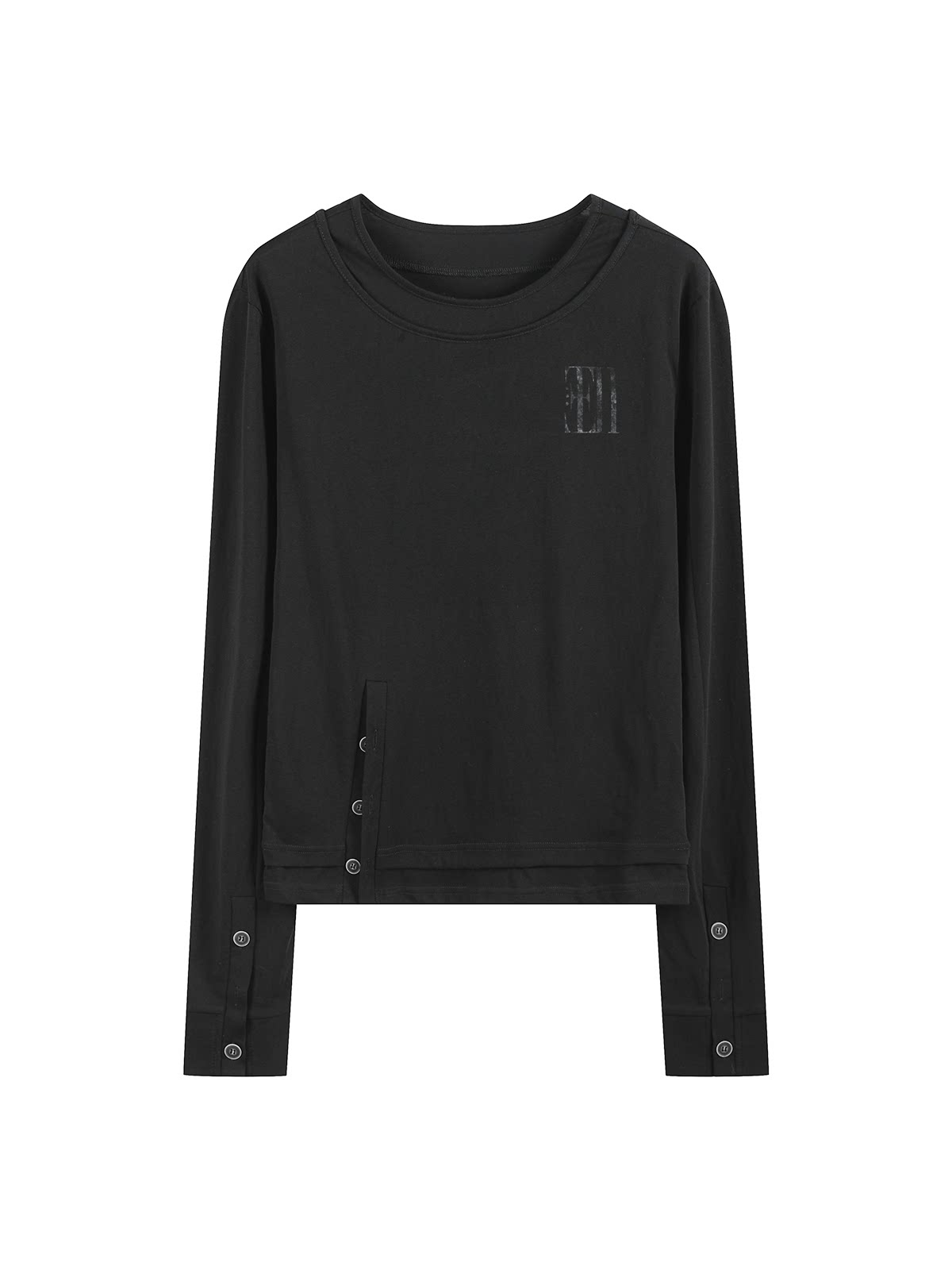 Cross Coffin Layered Double-Sleeve Tee