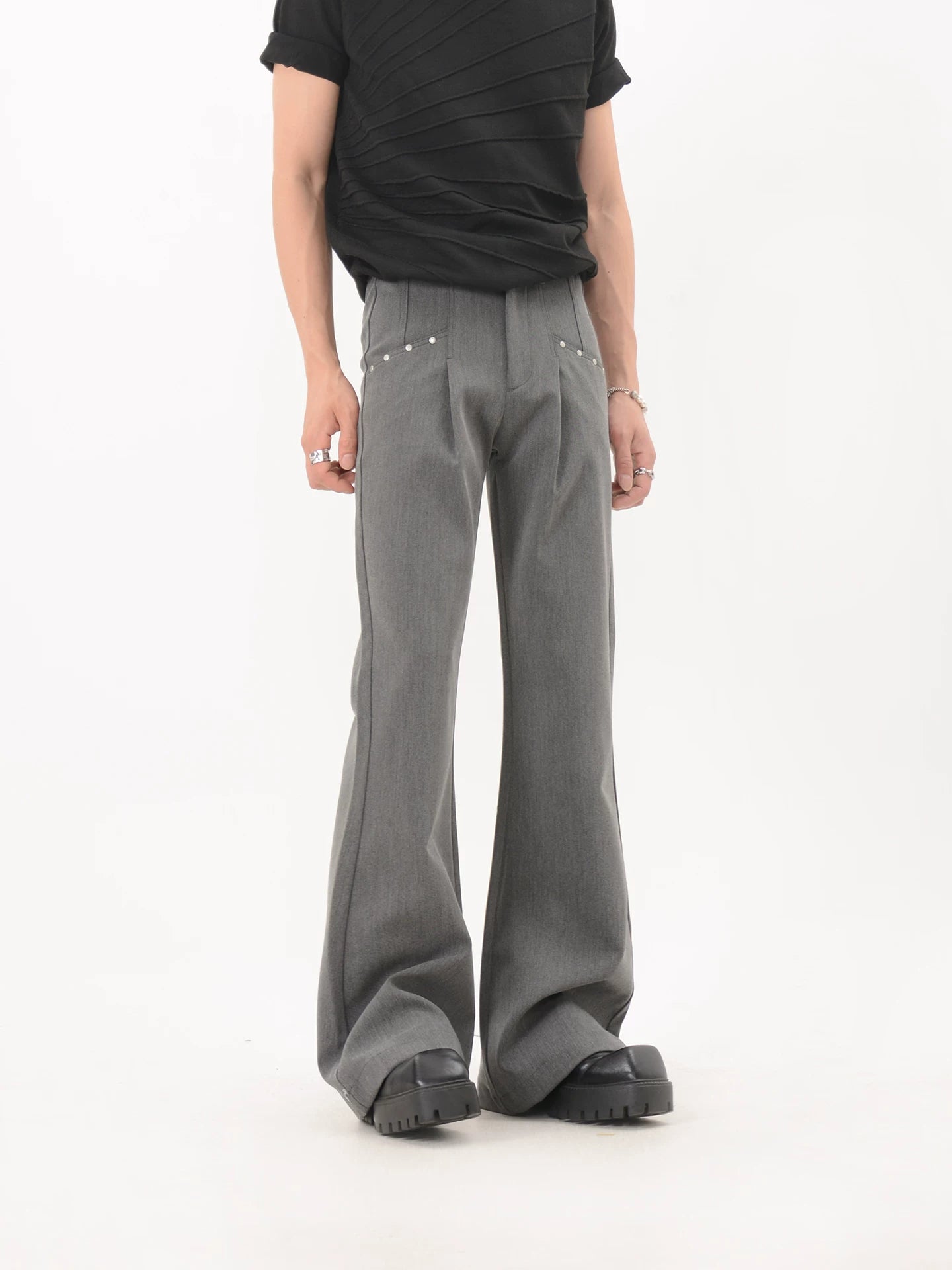 Slate Stud Flare Trousers