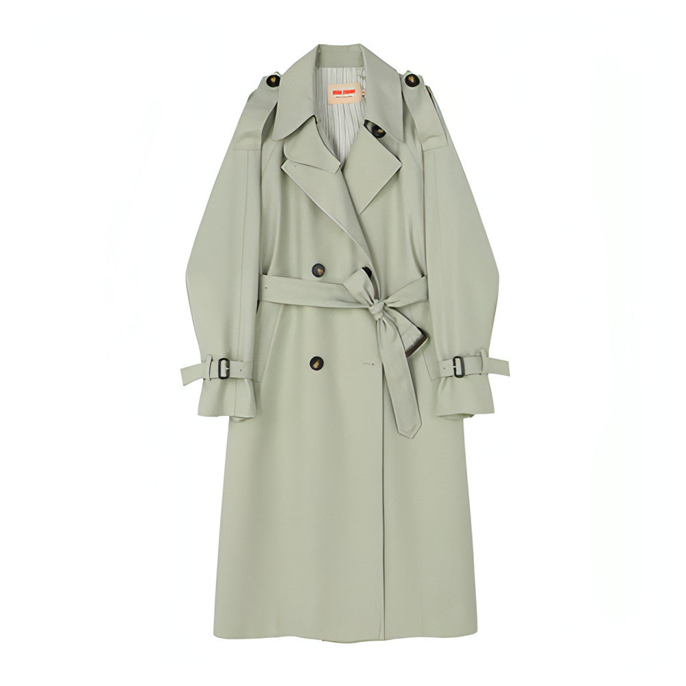 Mid-Length British Style Trench Coat - chiclara