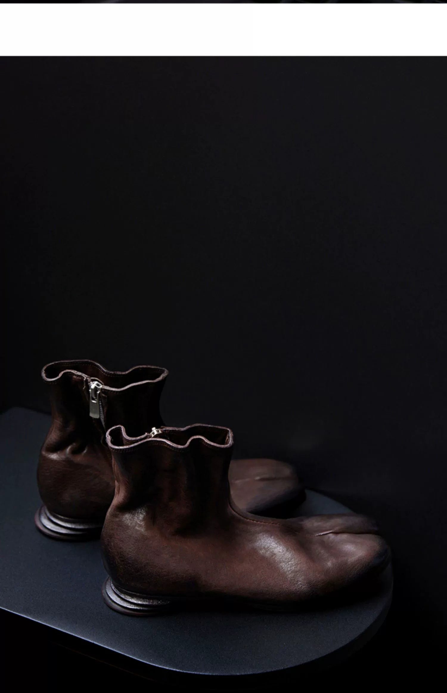 Black Leather Tabi Boots