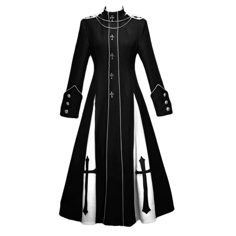 Gothic Cross Long Trench Coat