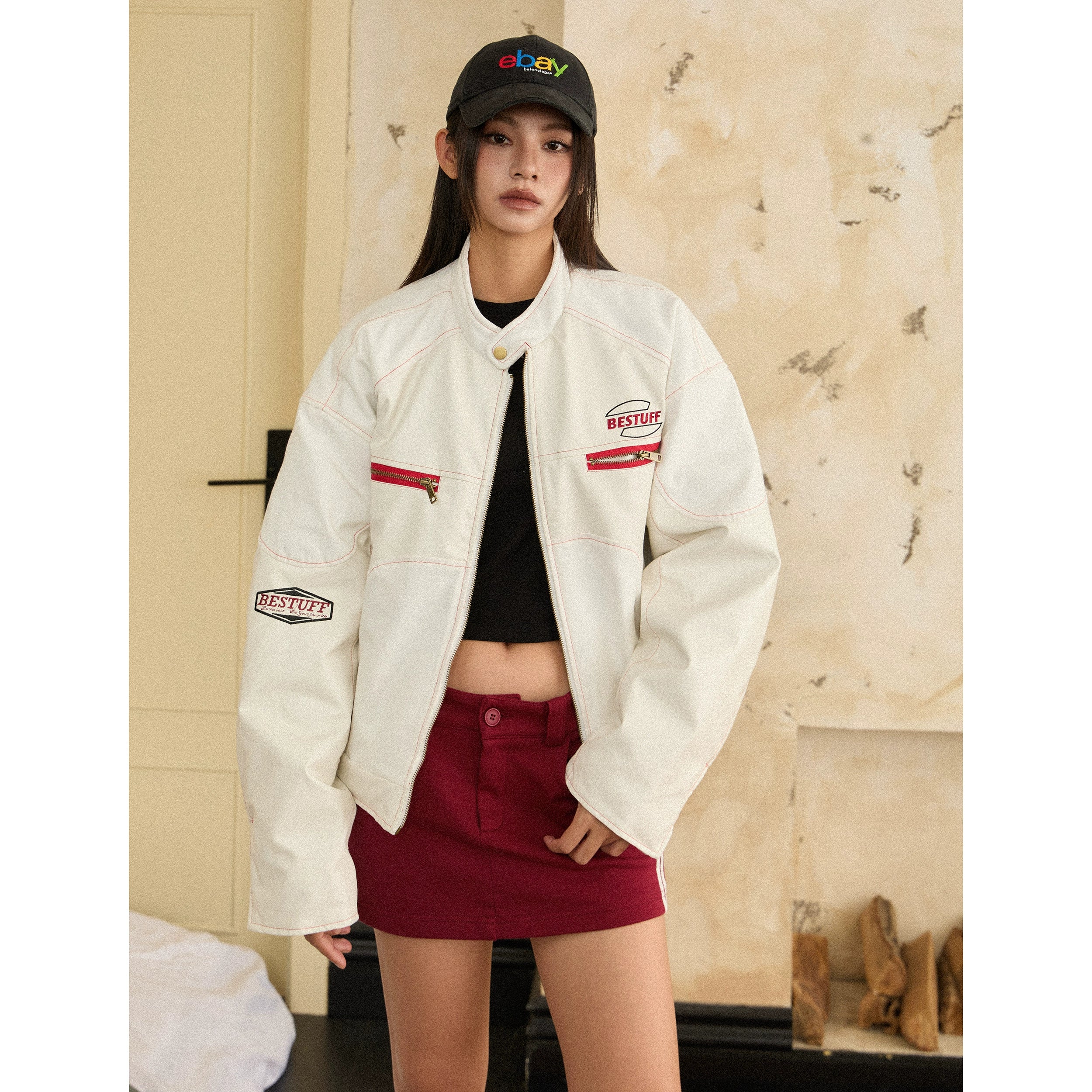 Cropped Moto Jacket