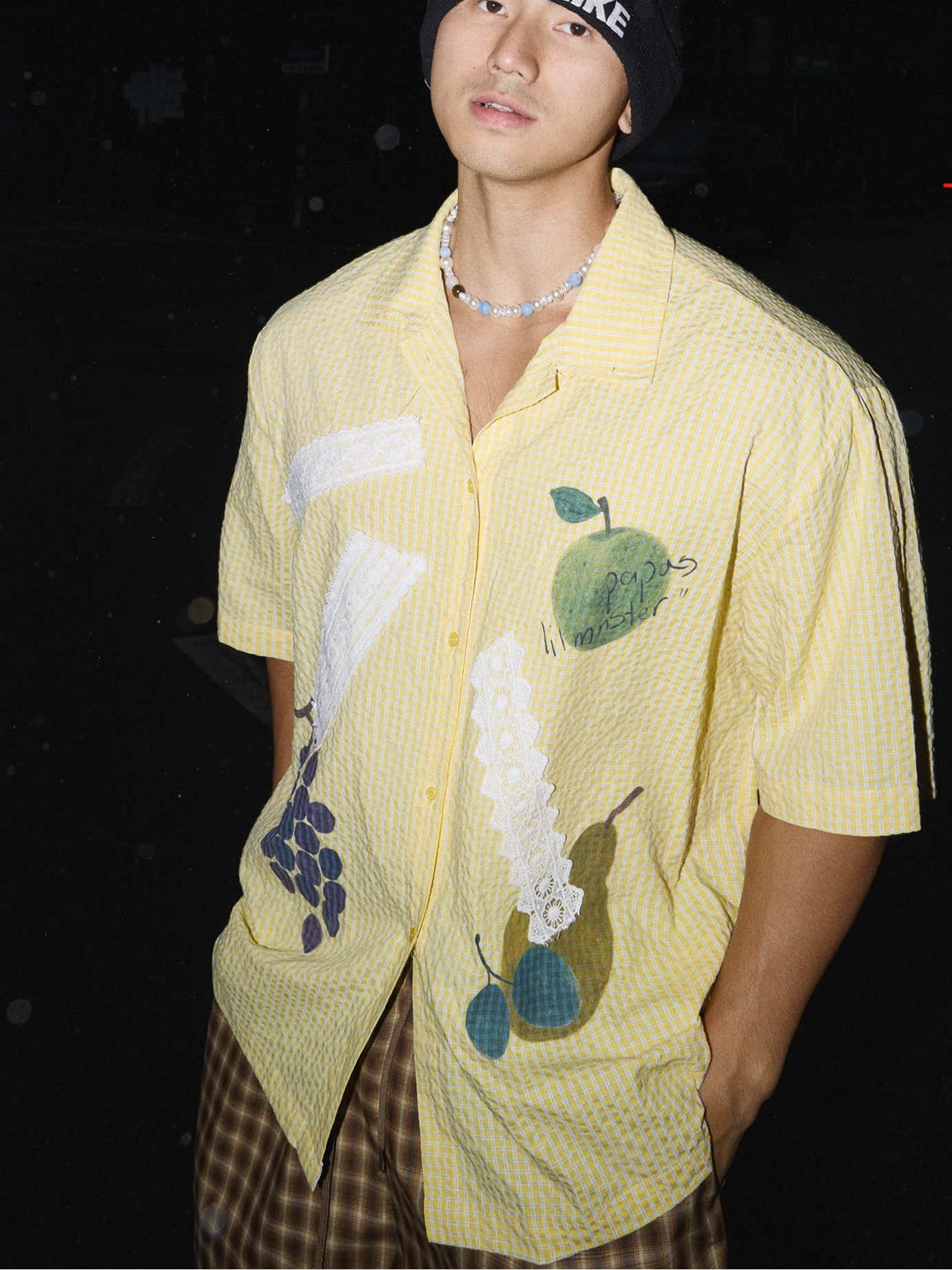 Citrus Patchwork Lace Cuban Shirt