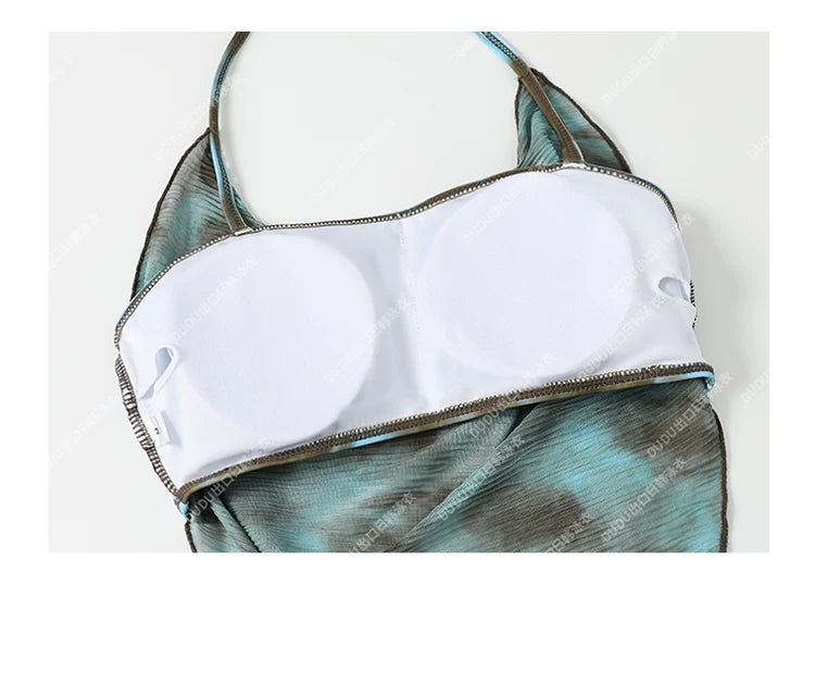 Glacier Drift Cutout Ruched Mini Swim Set