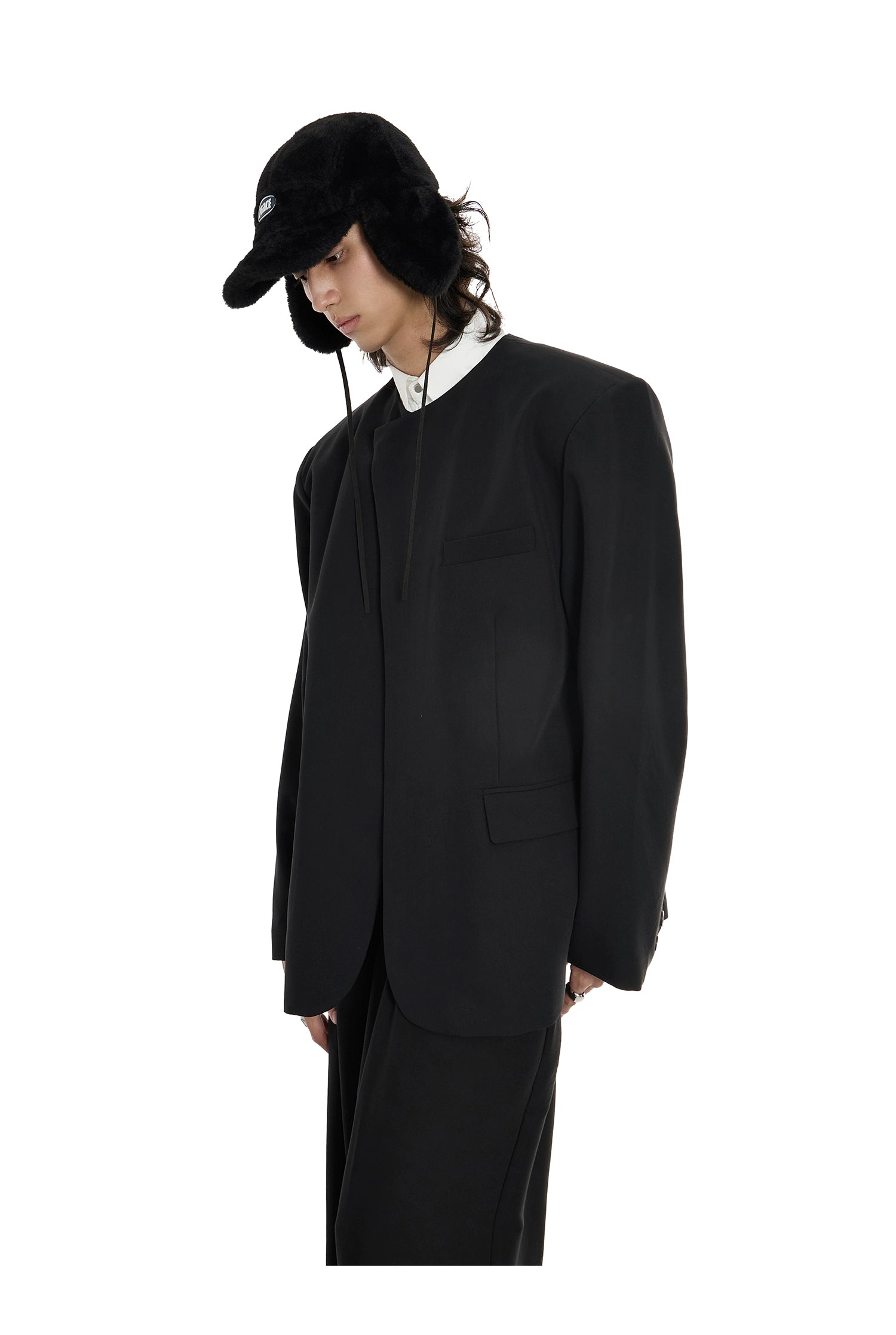 Oversized Black Structured Blazer