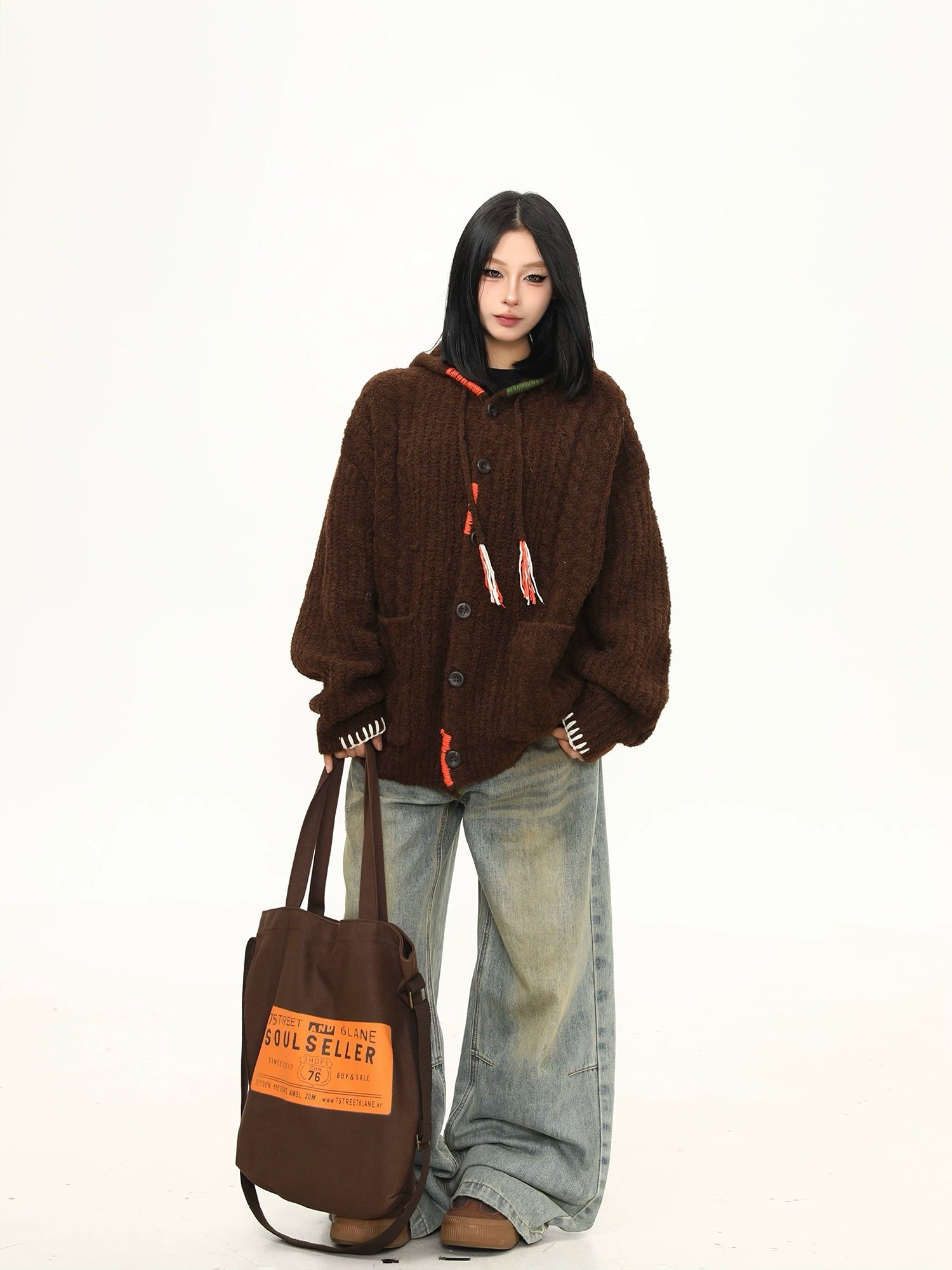 Cocoa Hearth Hooded Knit Cardigan