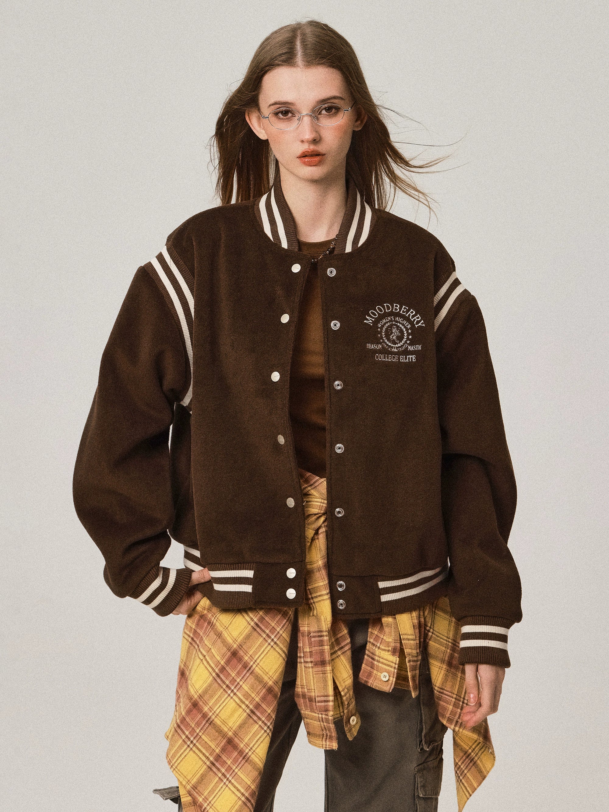 Veste de baseball en laine de style universitaire