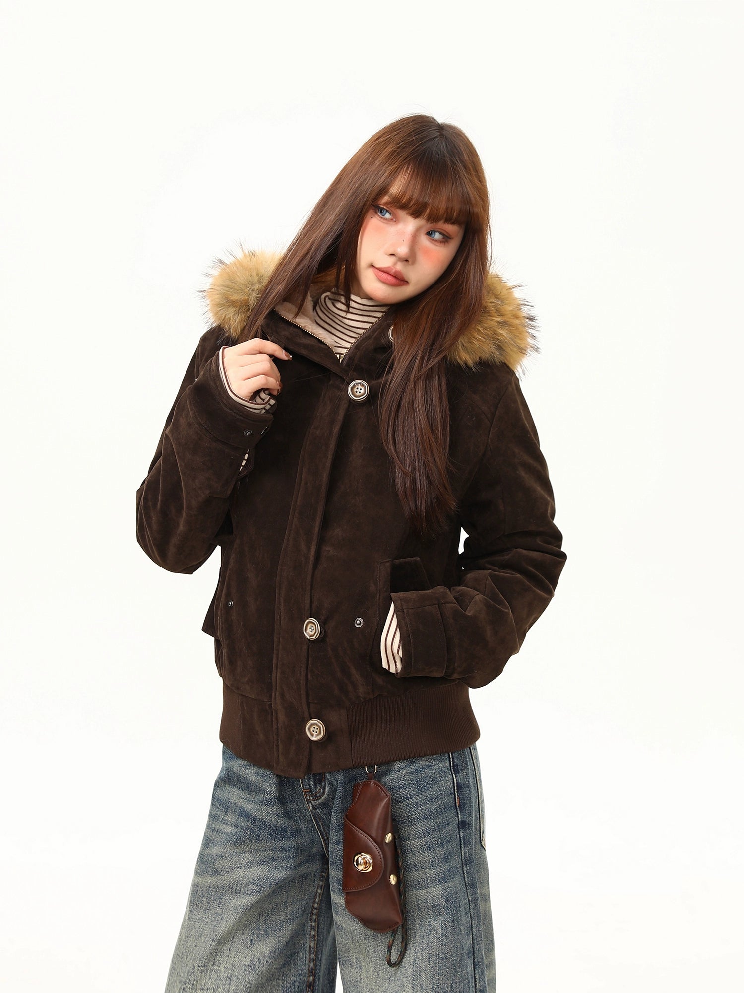 Mocha Trail Faux-Fur Hood Jacket