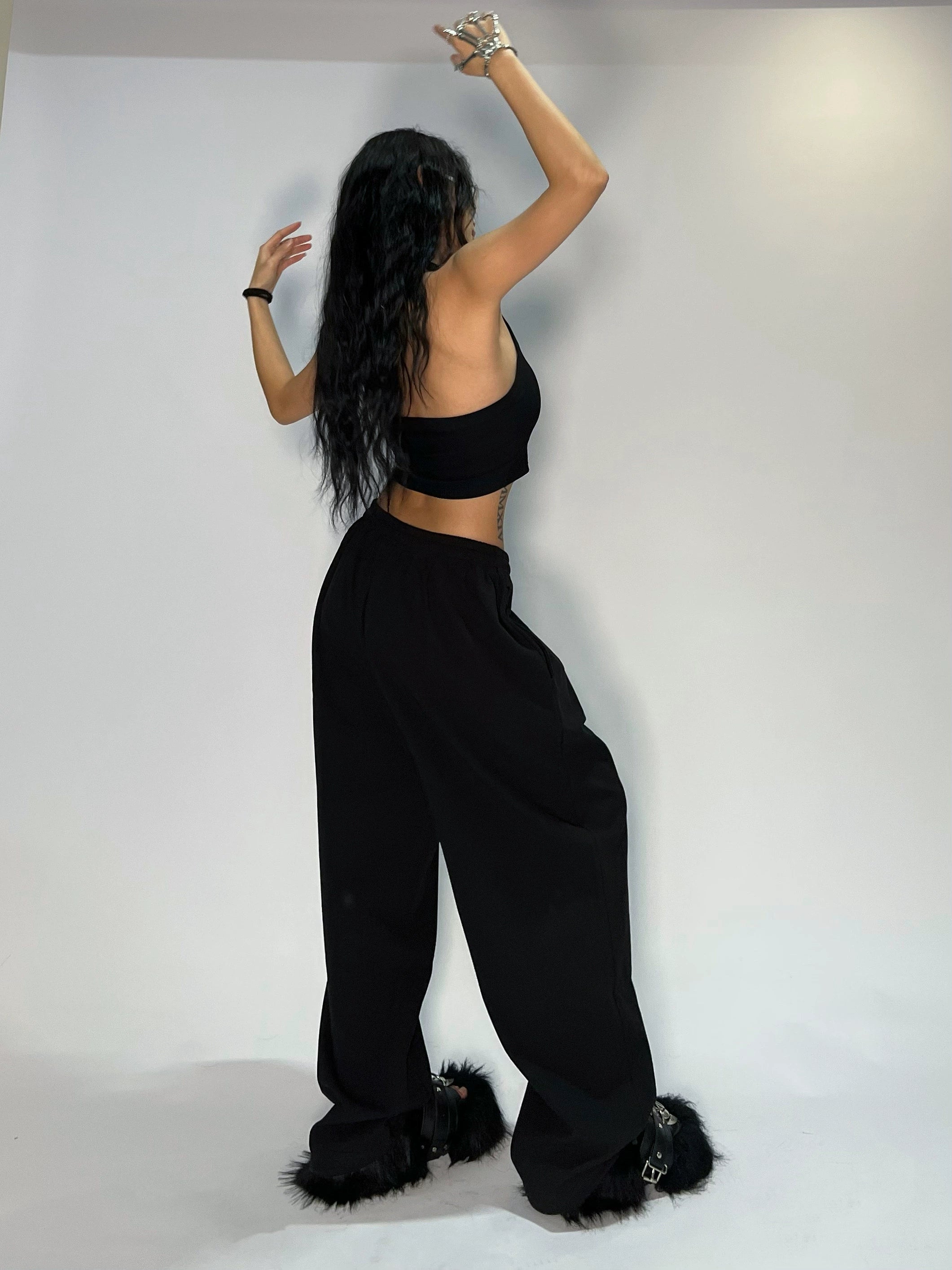 Spicy Solid Color Loose Jazz Dance Pants - chiclara