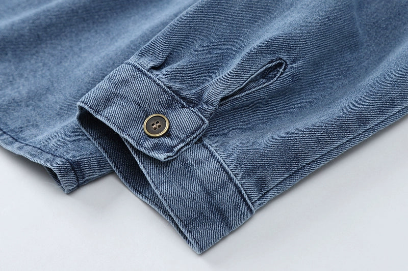 Veste de chemise en jean bleu foncé vintage
