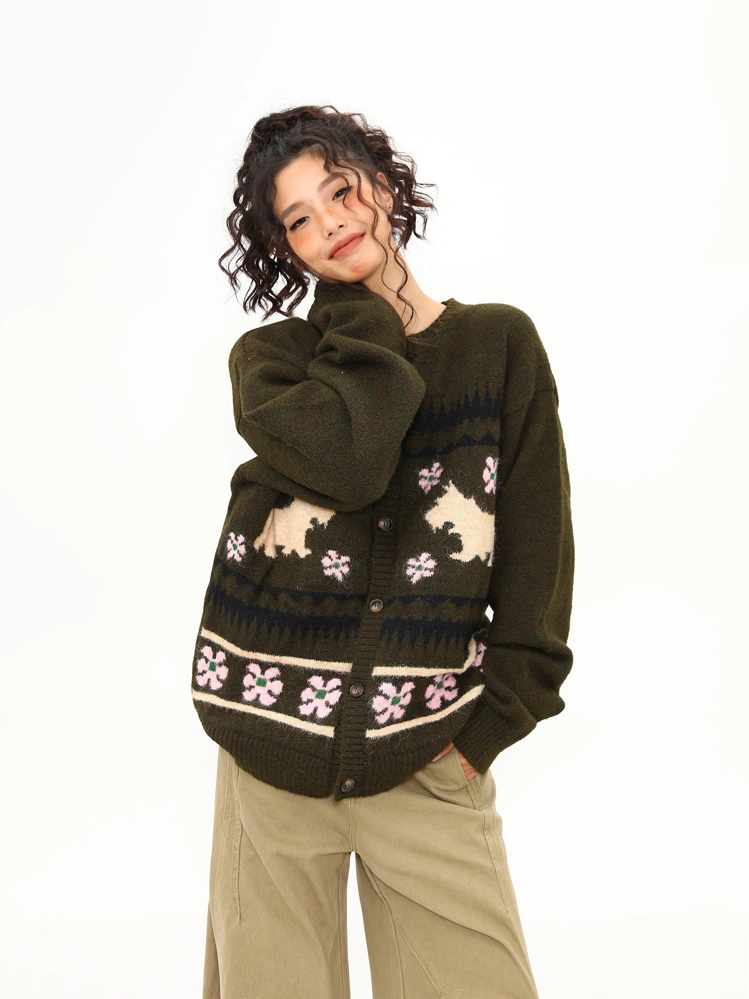 Forest Friends Terrier Cardigan