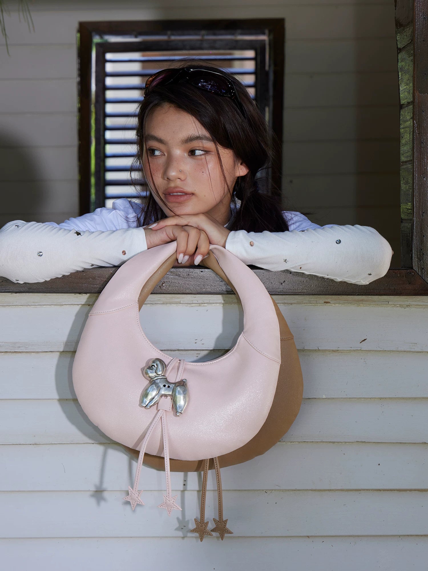 Sculptural Crescent Cutout Shoulder Bag - view 3