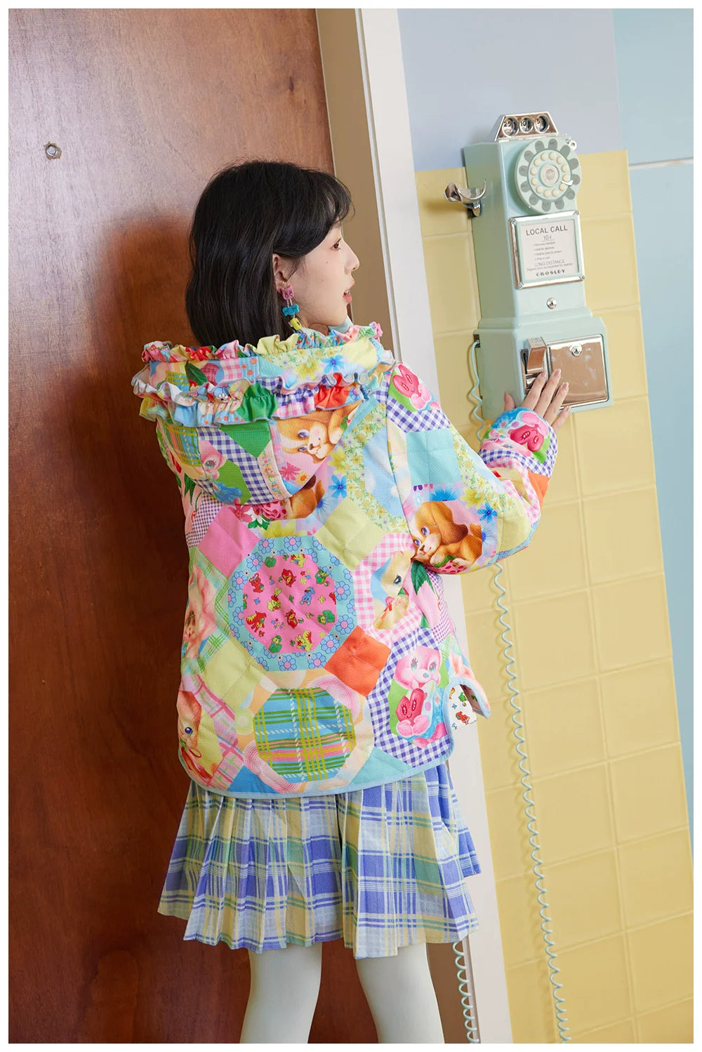 Patchwork Hooded Jacket Rainbow