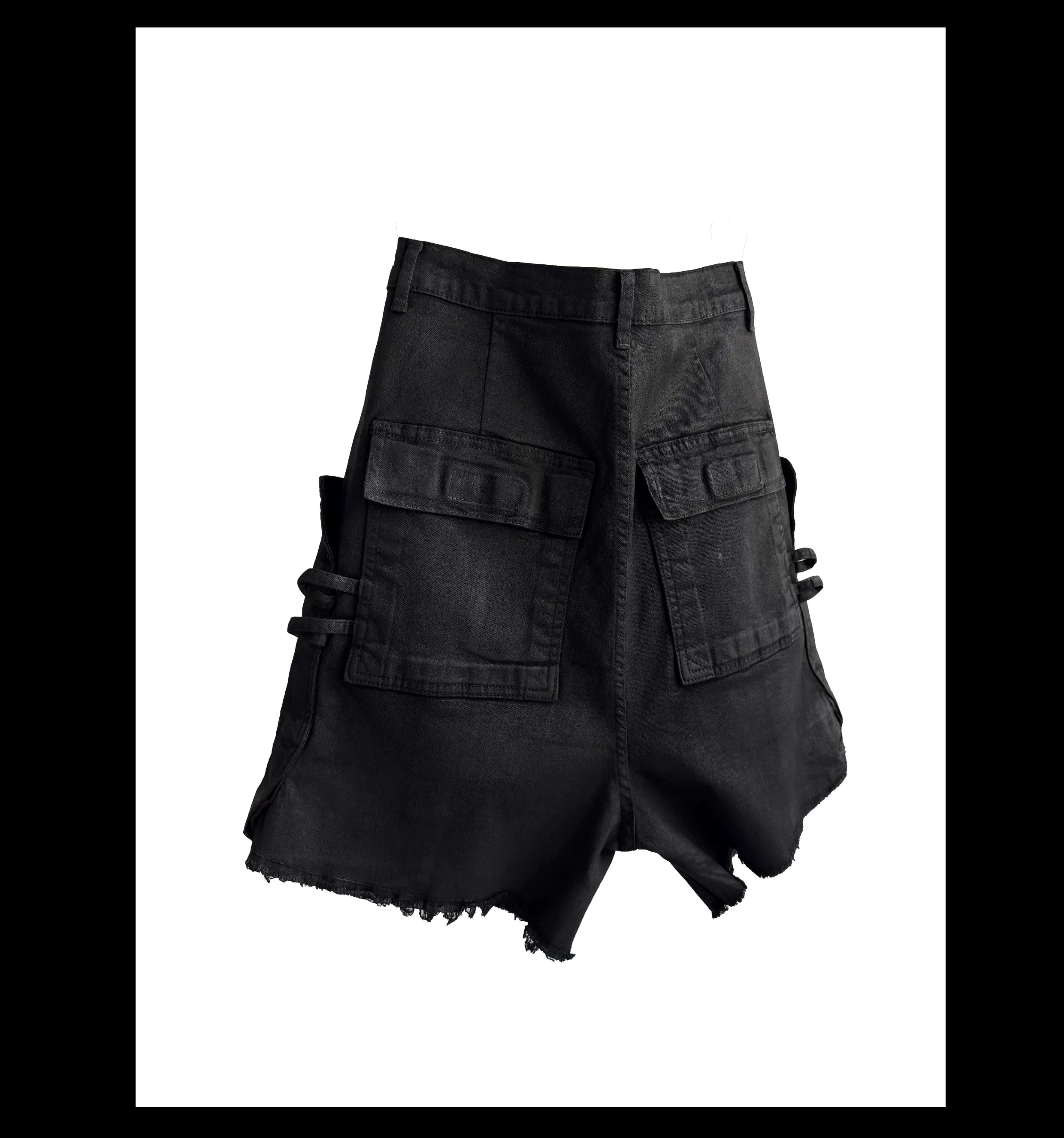 Voidline Fray-Hem Satchel Shorts