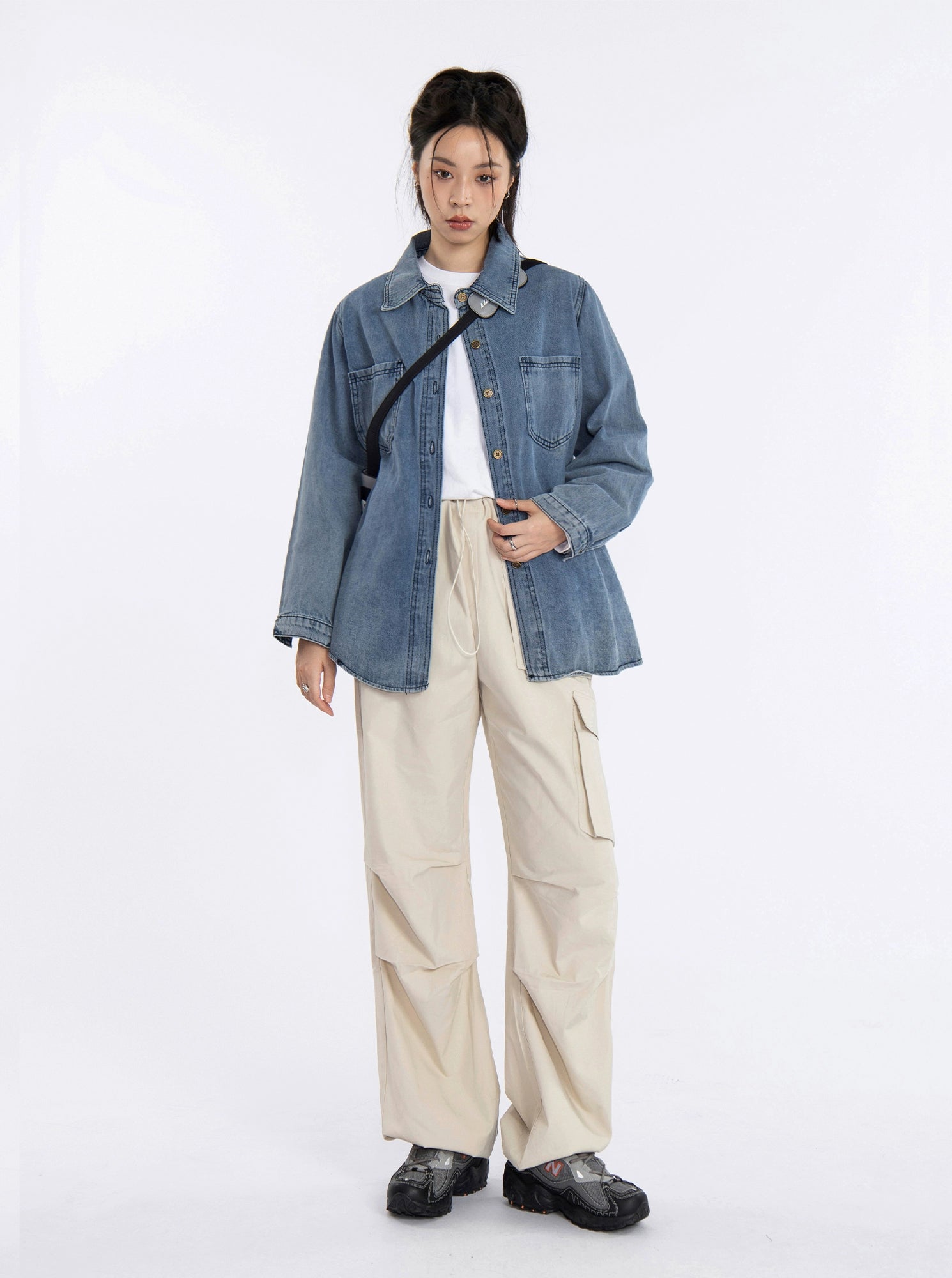 Veste de chemise en jean bleu foncé vintage