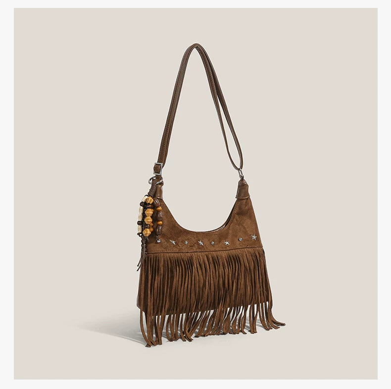 Desert Star Fringe Beaded Hobo