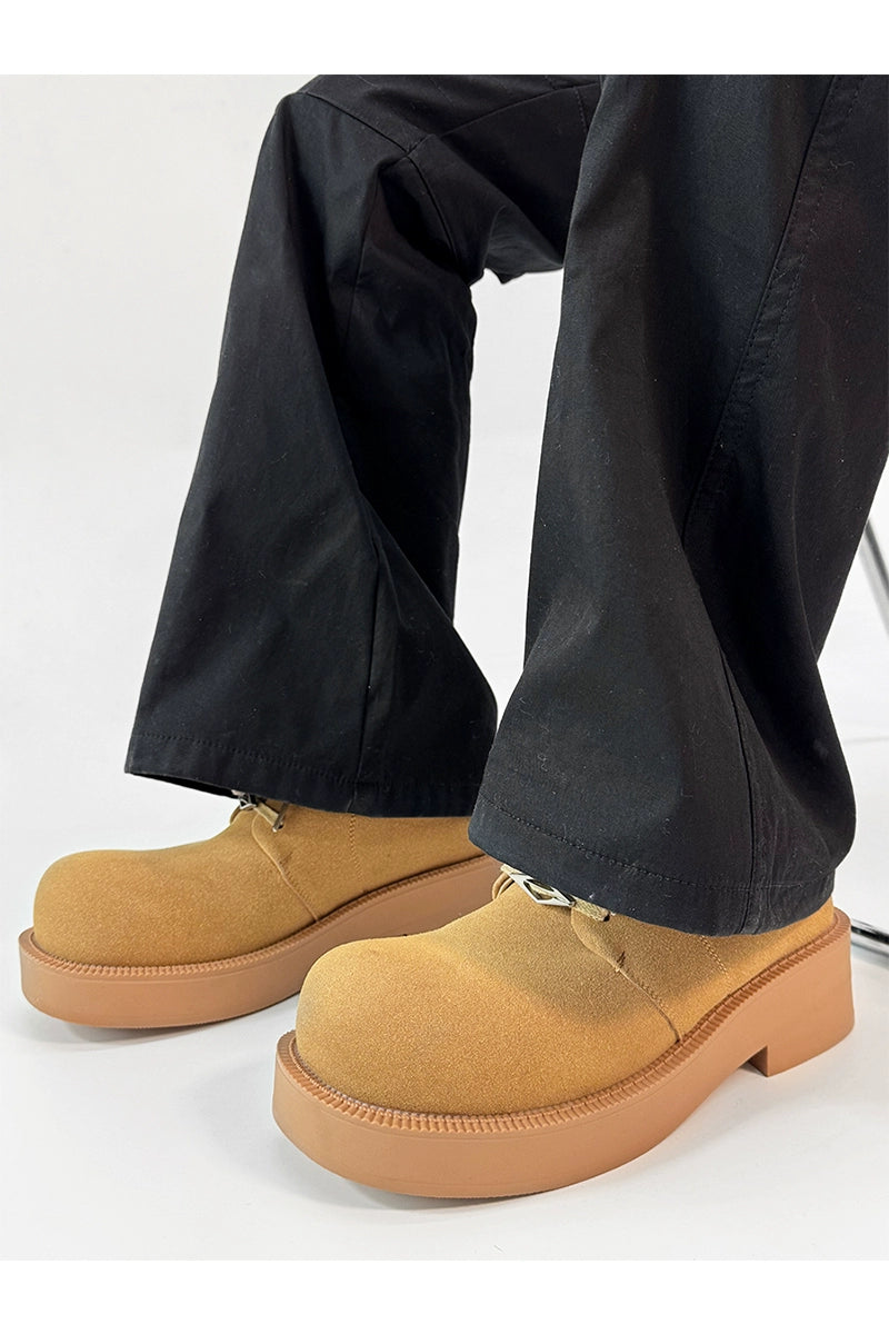 Chunky Work-Style Suede Derby Shoes