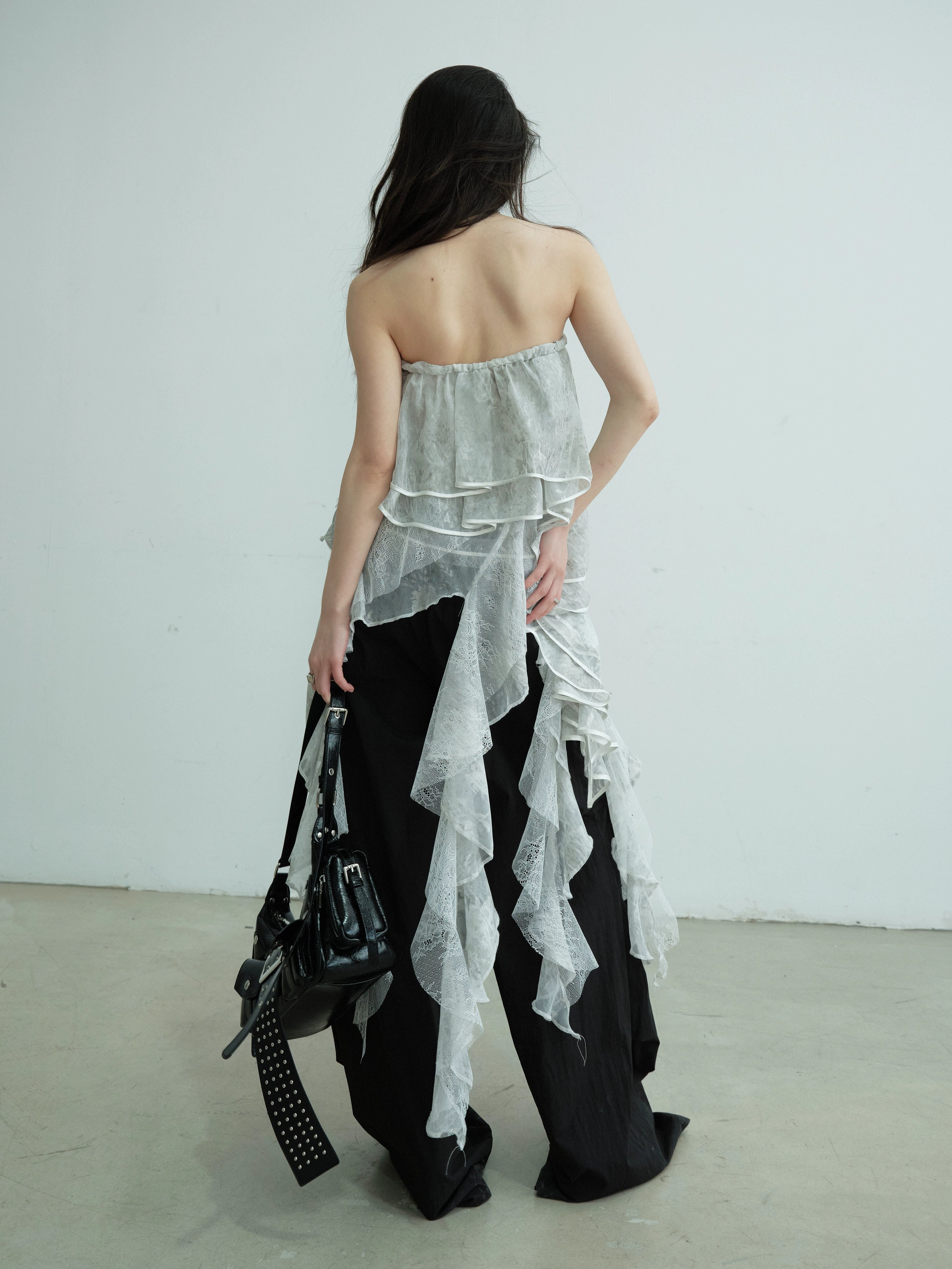 Wide Leg Cargo Pants Contrast Trim