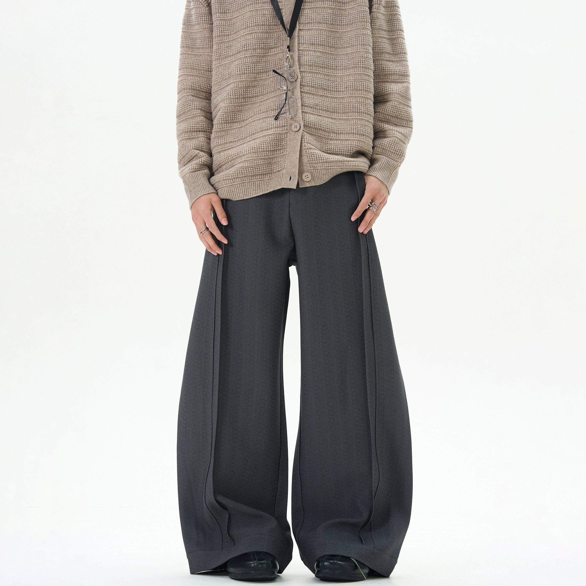 Graphite Drape Ultra-Wide Trousers