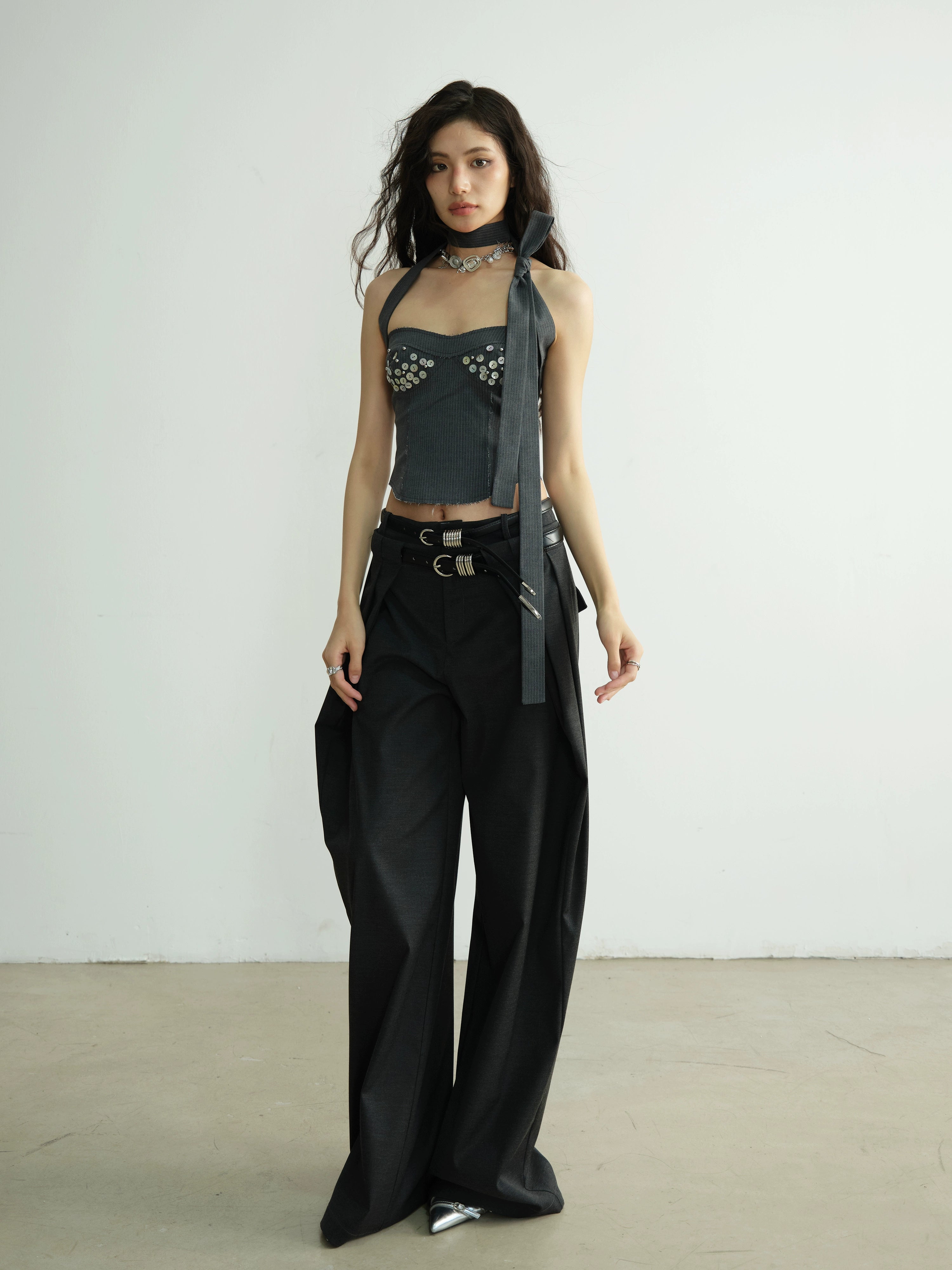 Sequin Embellished Bustier Top