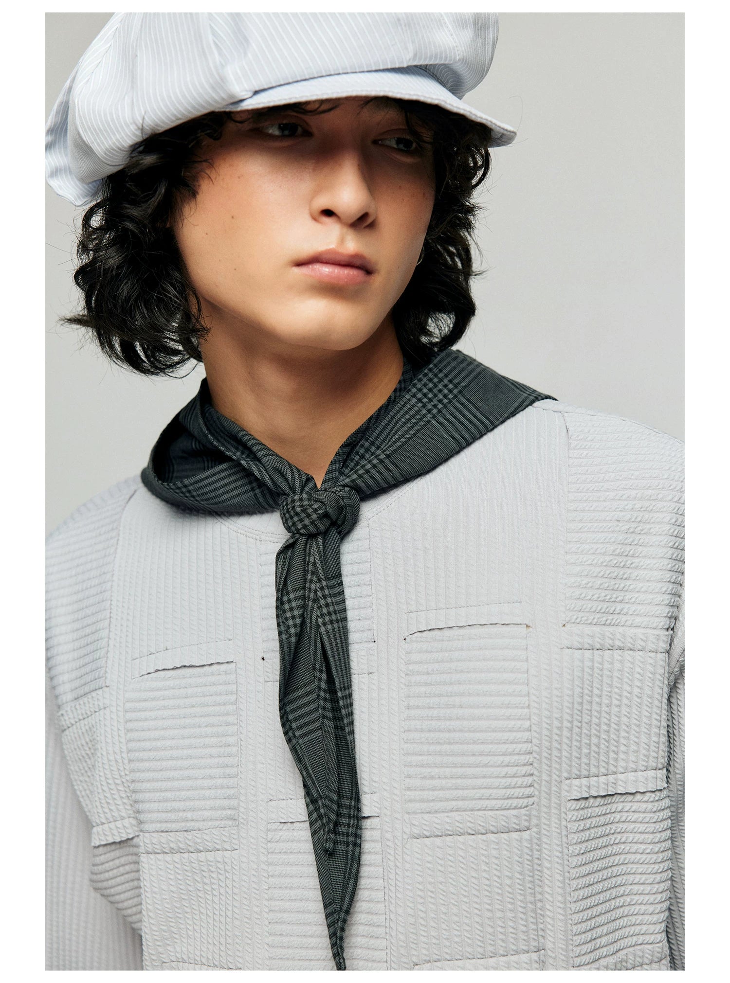 Plaid Whisper Tie-Hood Scarf