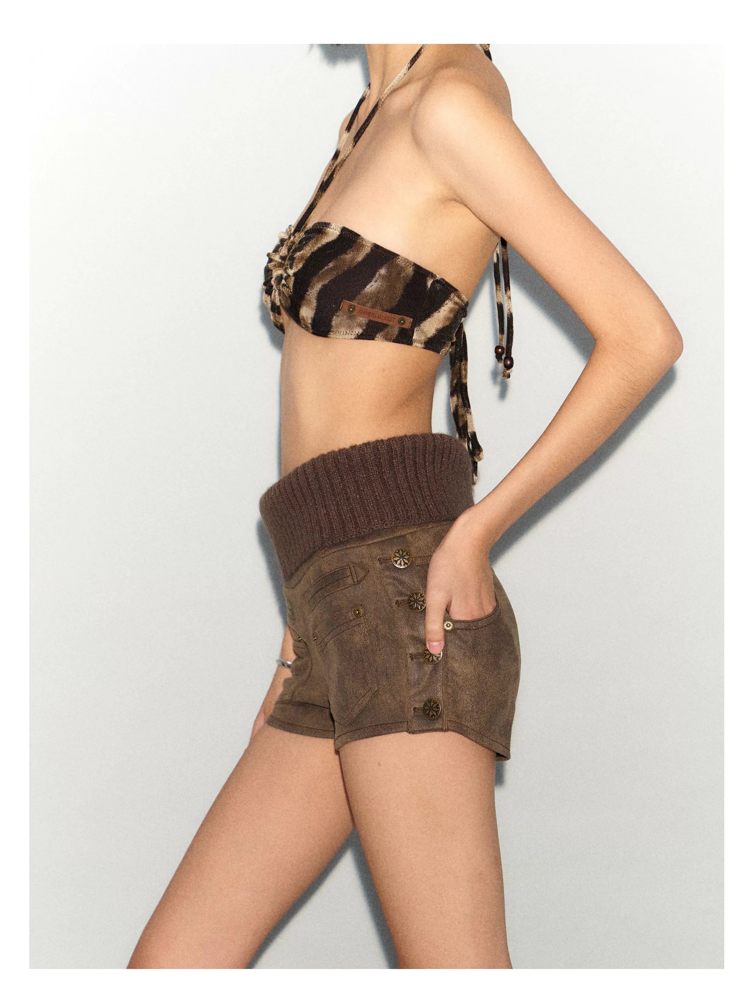 Bronze Mirage Stripe Drape Top