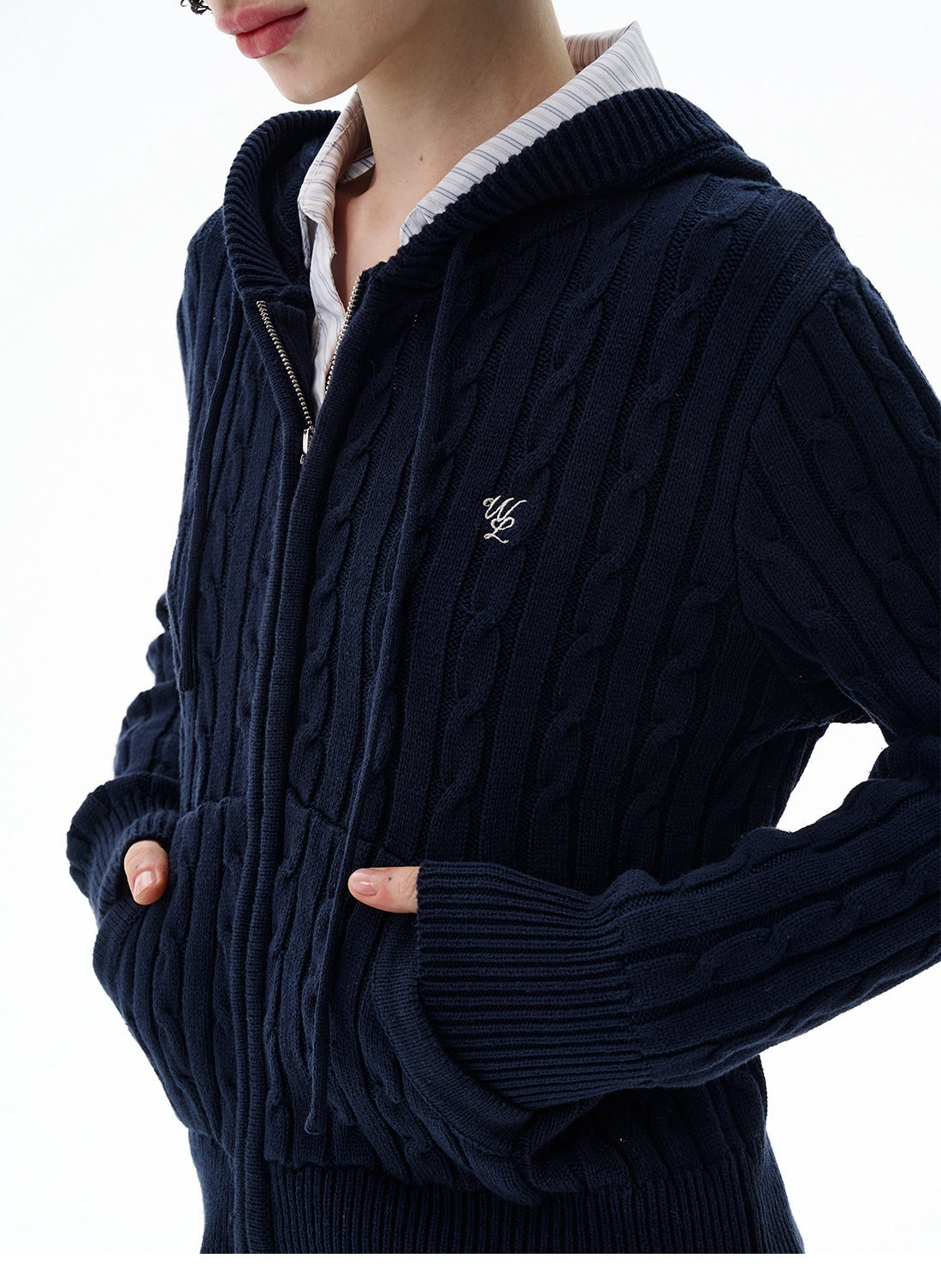 Noir Knit Zip Hoodie