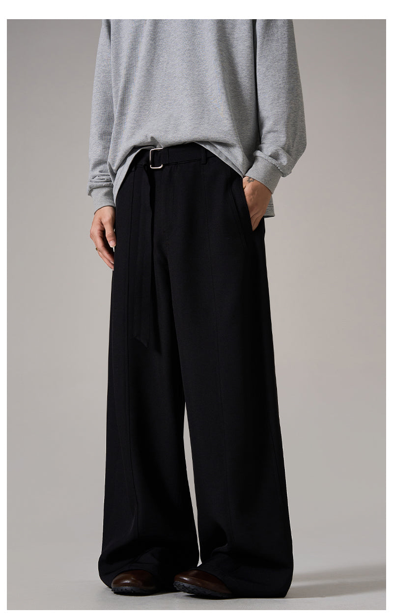 브라운 릴렉스 와이드 레그 팬츠