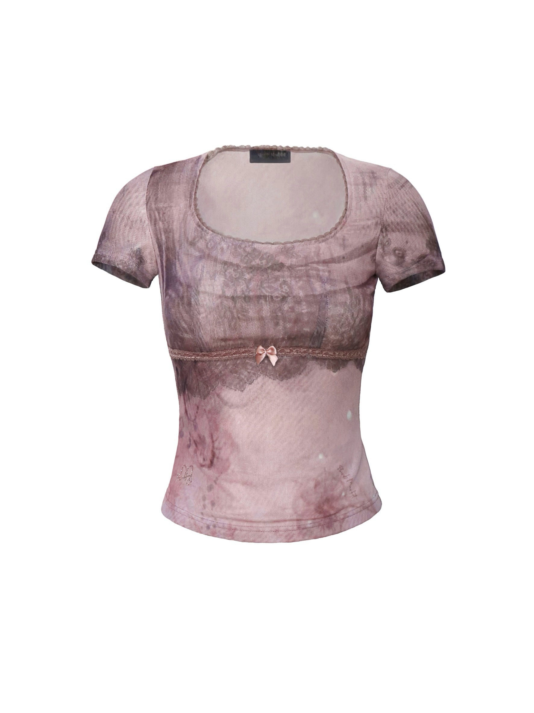 Rose Mist Lace Trim Tee