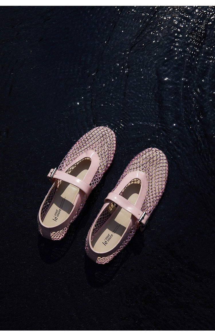 Mesh Mary Jane Ballet Flats