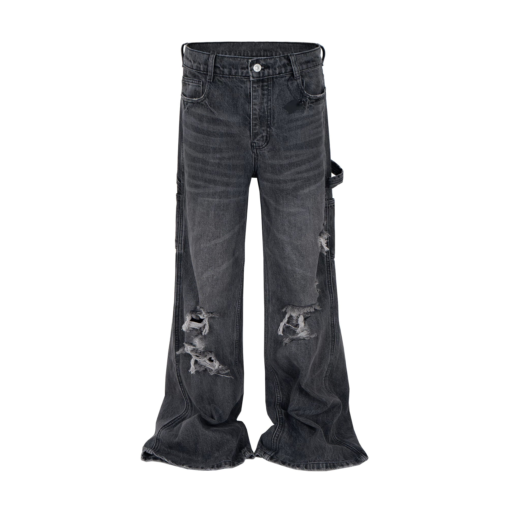 Charcoal Ruin Stacked Denim Jeans