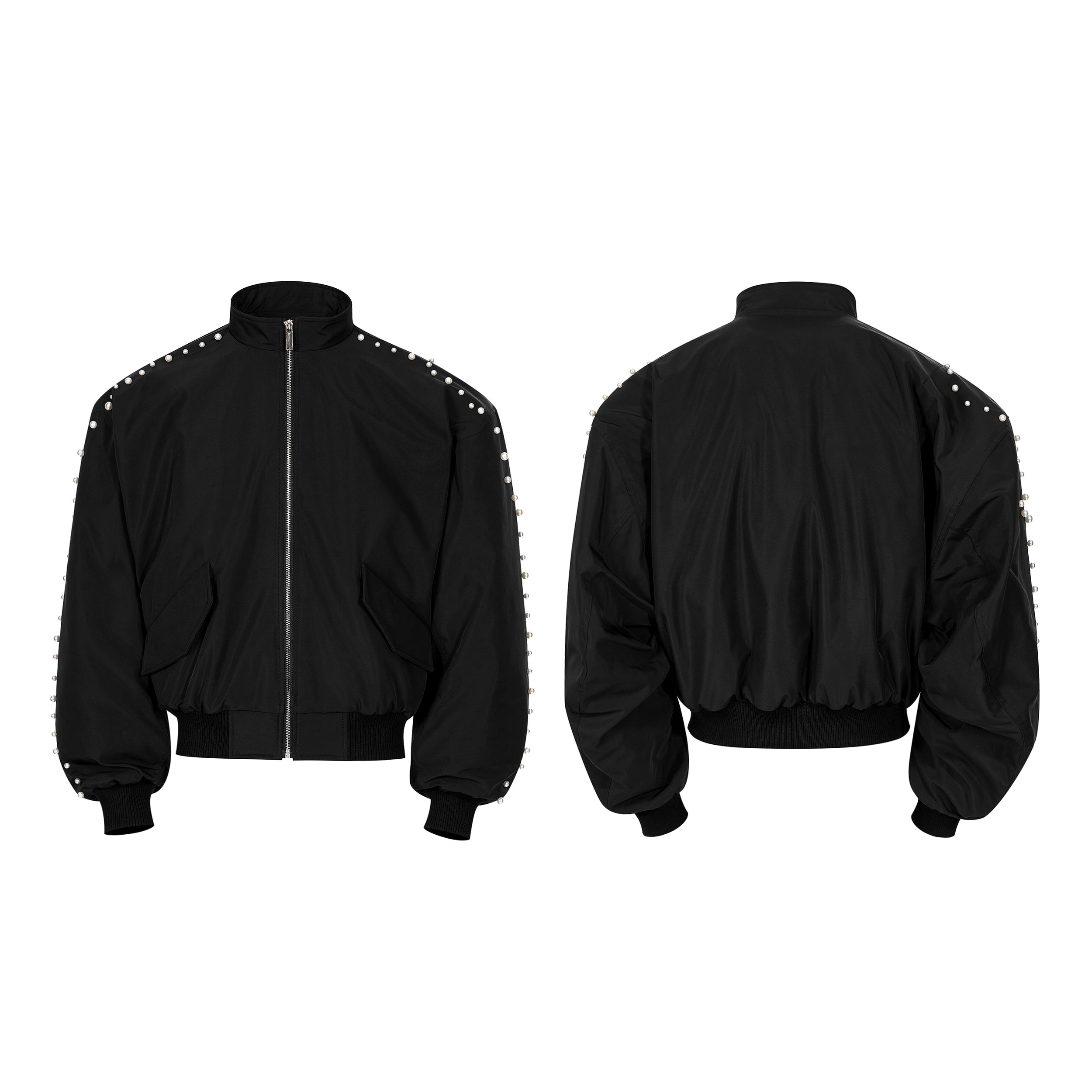 Plum Nova Studded Bomber Jacket