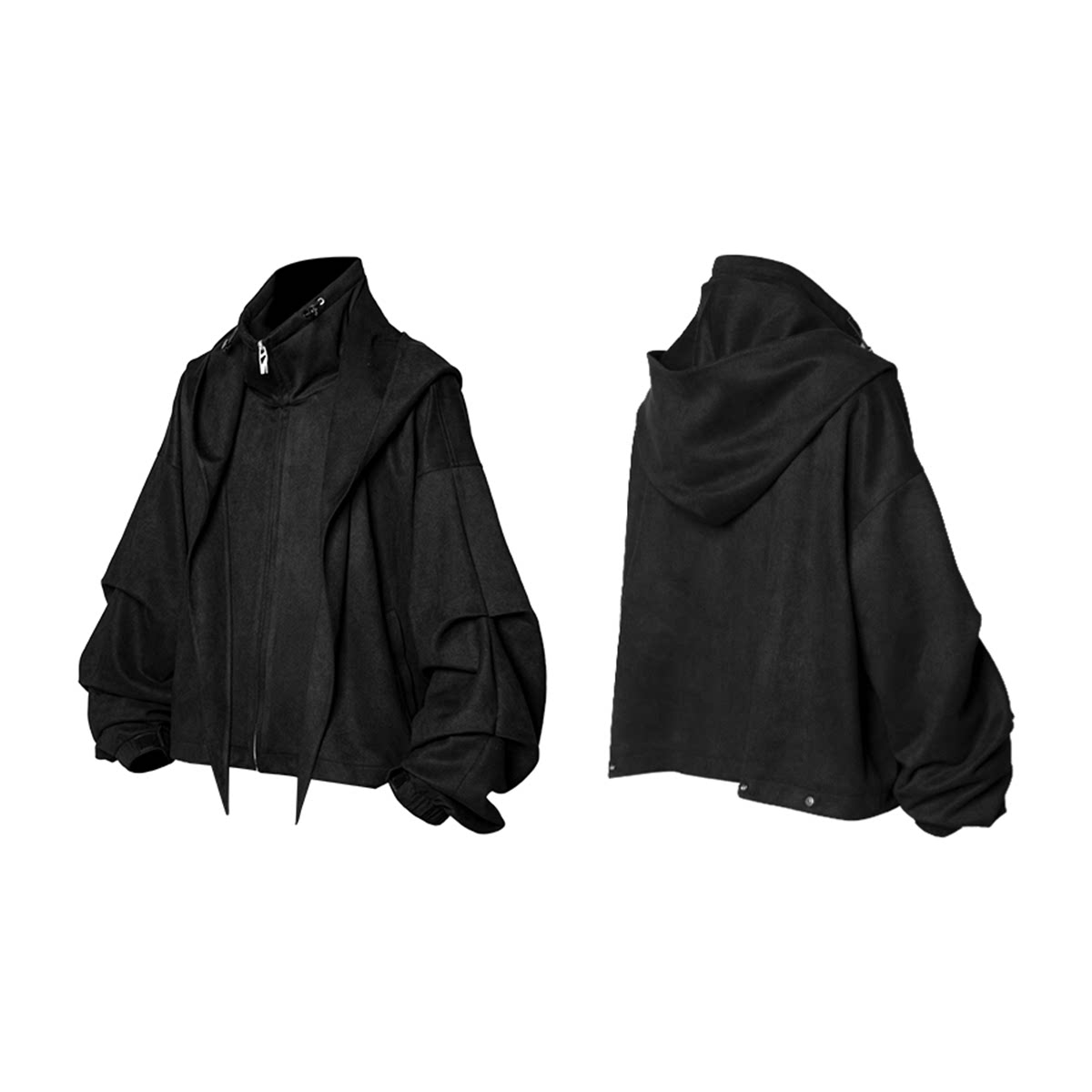 Sculpted Sleeve Funnel Neck Jacket