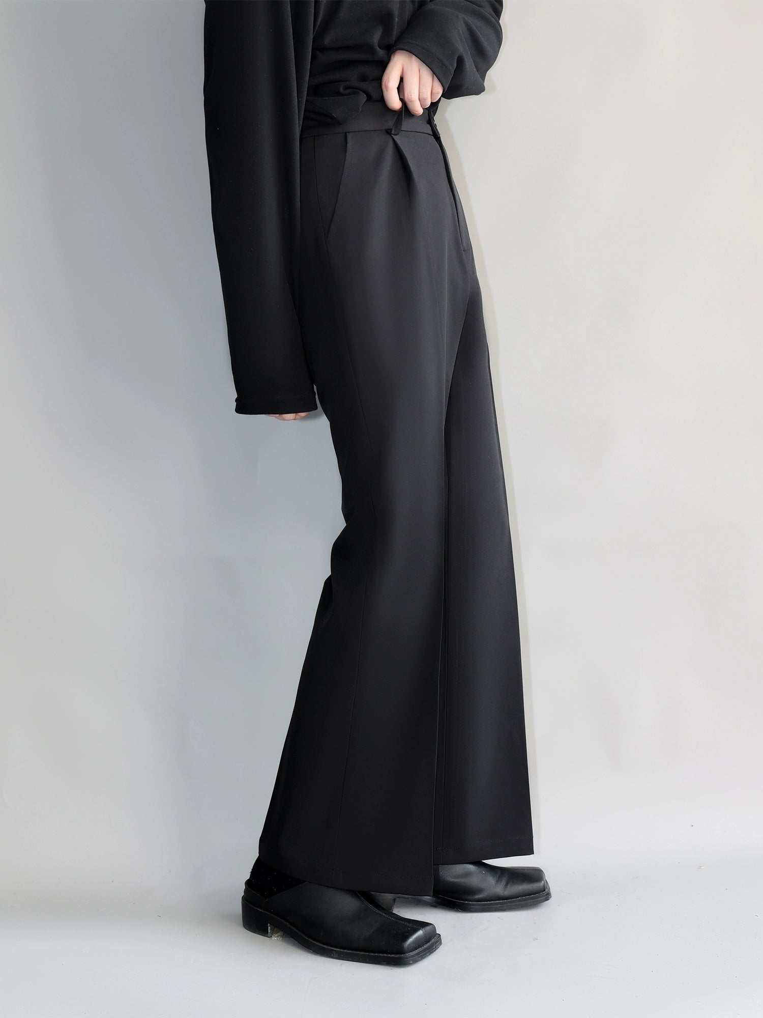 Classic Black Straight-Leg Trousers