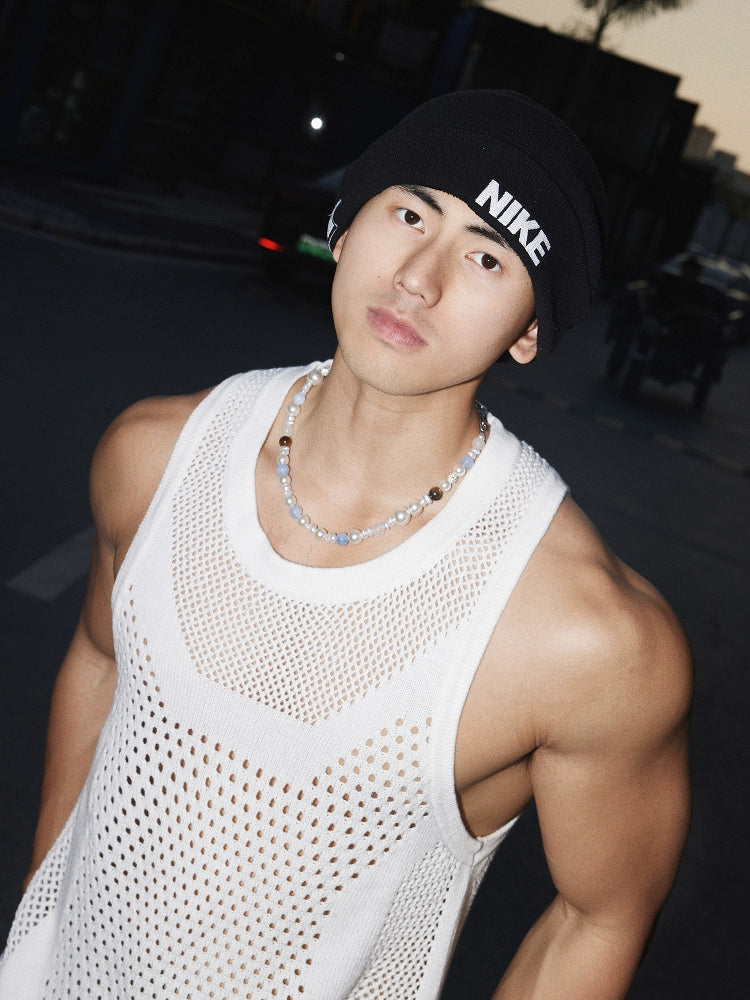 Open Knit Mesh Tank